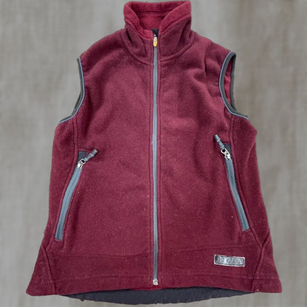 Vintage REI Vest Women M Mooron Gray Full Zip Fleece Sweater Jacket Layer Ladies Red * Size M / US 6-8 / IT 42-44 - 1 Thumbnail