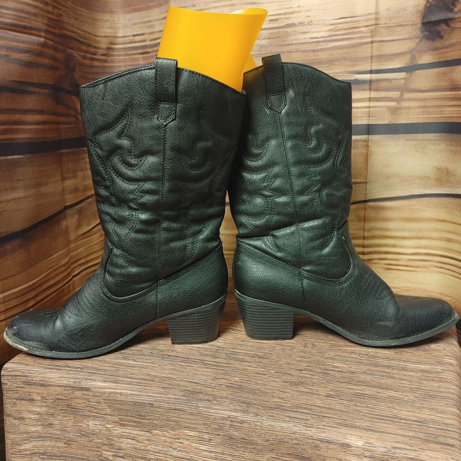 Other West Blvd Women's Black Leather Miami Cowboy Boots 12LK18 Si Size US 9.5 / IT 39.5 - 3 Thumbnail
