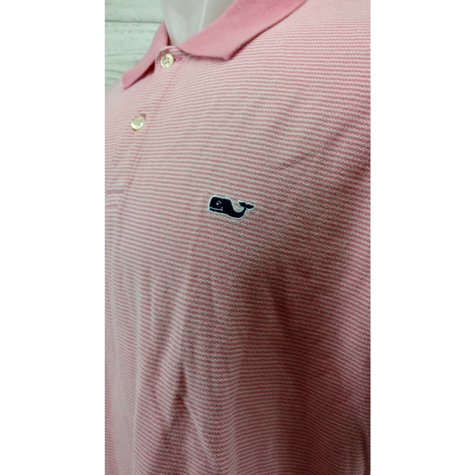 Vineyard Vines Vineyard Vines Mens Striped Polo Shirt Pink Whale Logo Cotton Size Large Size US L / EU 52-54 / 3 - 3 Thumbnail