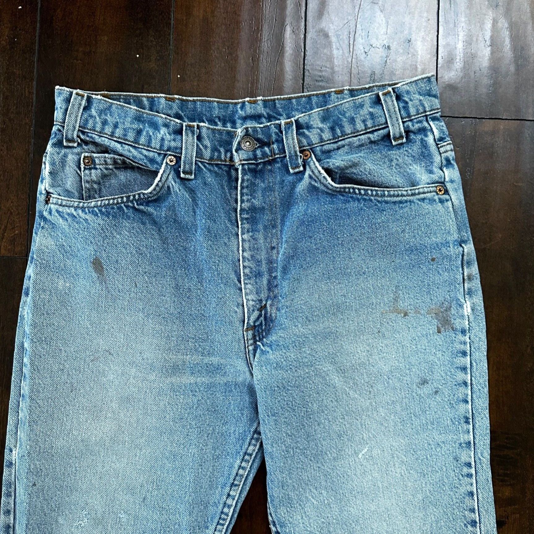 Levi's VINTAGE Levi's 517 Jeans Men Bootcut 34x31 USA Orange Tab Blue Denim 80s 1990s Flare Authentic Leather Patch Mens Bottoms Size US 34 / EU 50 - 2 Thumbnail
