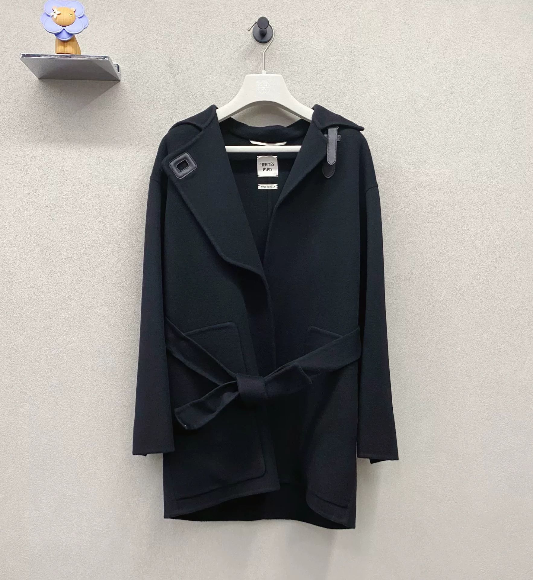 Hermes Hermès Black Cashmere Tie Coat Size US XS / EU 42 / 0 - 1 Thumbnail