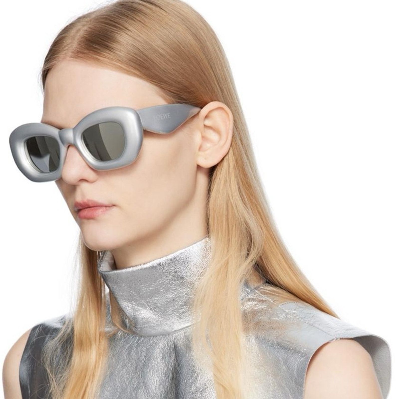 Loewe New! Loewe Silver Sunglasses LW40117I 20C, Authentic Size ONE SIZE - 9 Thumbnail