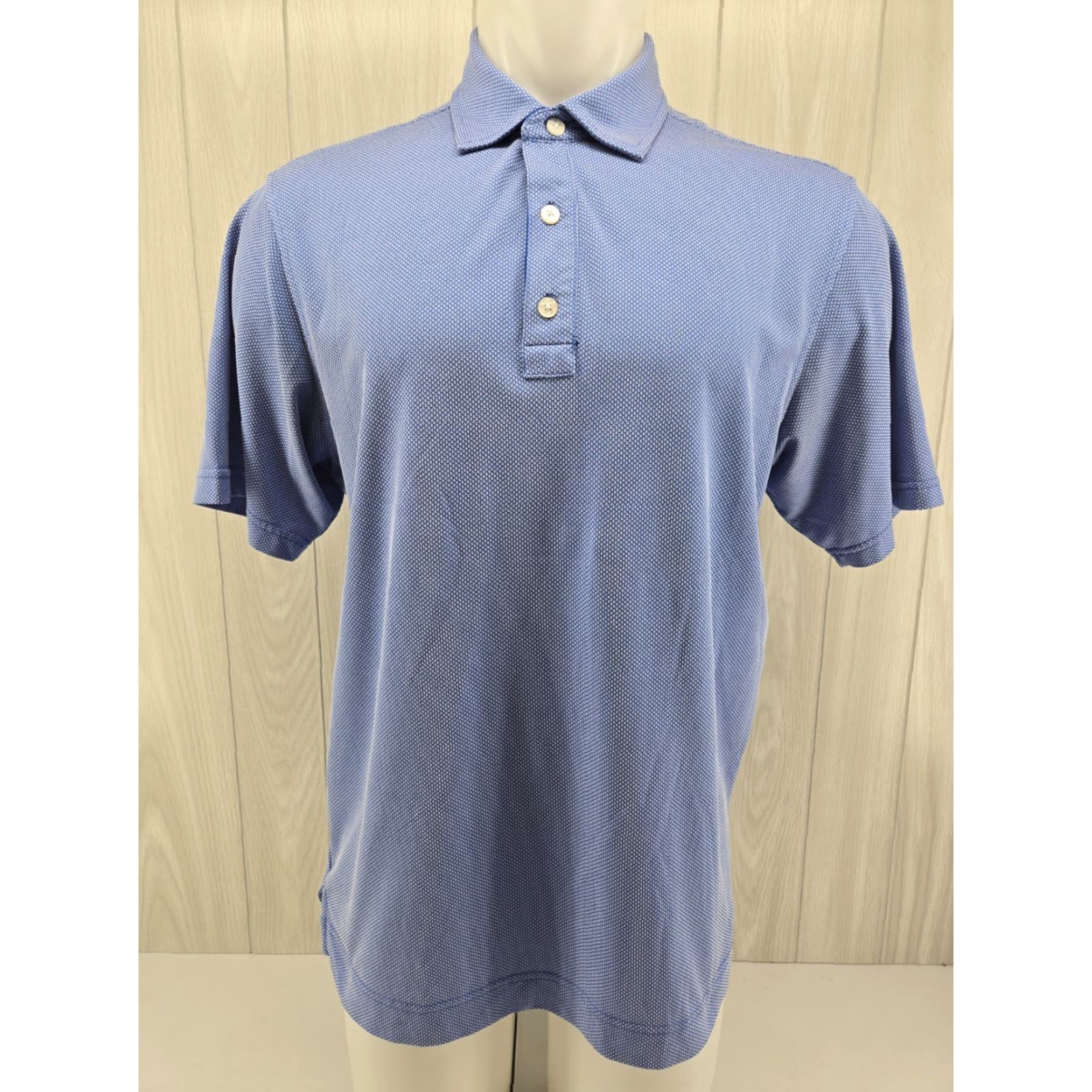 Footjoy FootJoy Polo Shirt Geometric Print Blue Polo Short Sleeve Regular Mens M Blue Geometric Print Sports Golf Tennis Walking Shirt Size US M / EU 48-50 / 2 - 2 Thumbnail