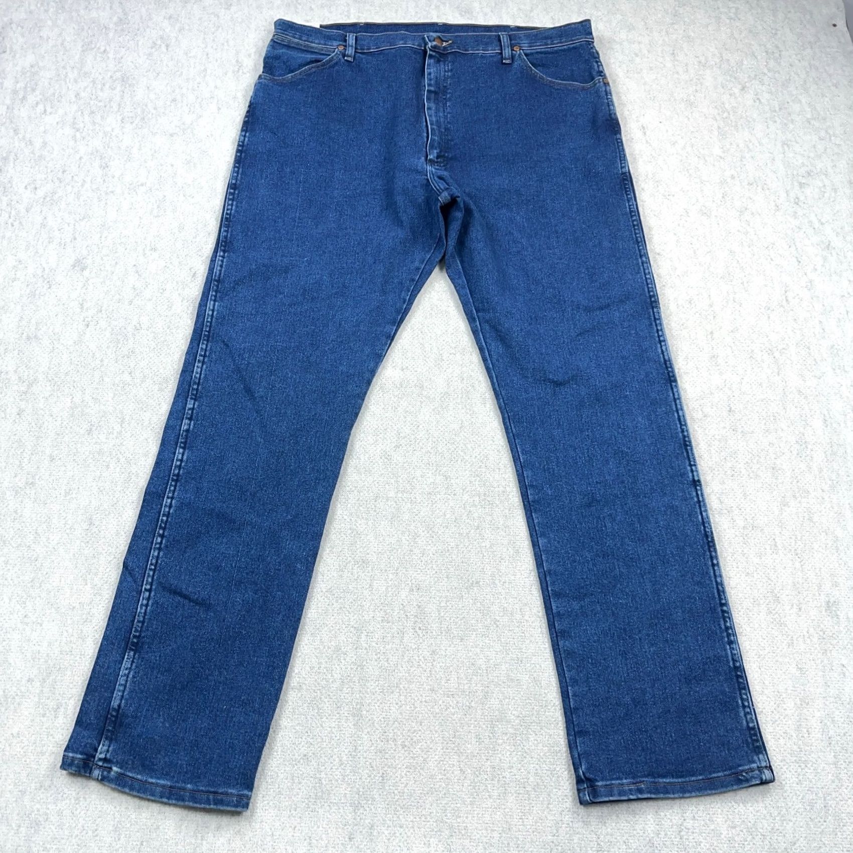 Wrangler Wrangler Cowboy Cut Jeans Men 42x34 Dark Wash Denim 5-Pocket Regular Fit Blue Cowboy Theme Regular Size Size US 42 / EU 58 - 3 Thumbnail