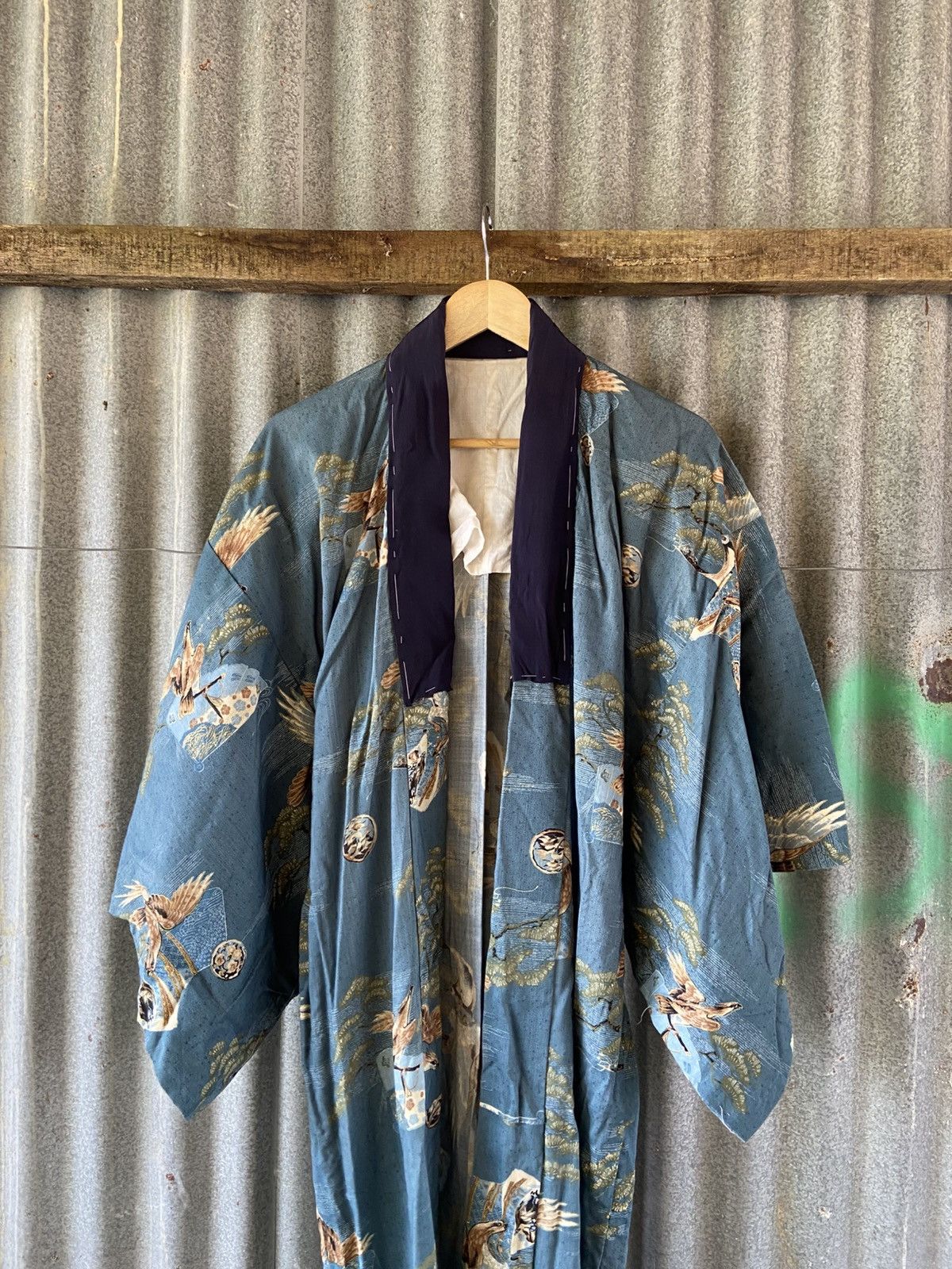 Komono Vintage Japanese Kimono Eagles Mountain Landscape Size US M / EU 48-50 / 2 - 2 Thumbnail