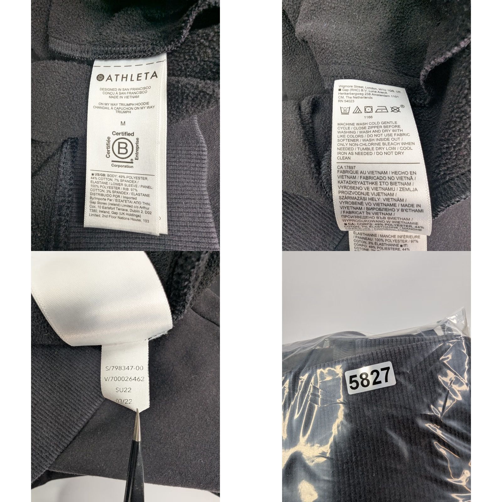 Athleta ATHLETA On My Way Triumph Hoodie Jacket Full-Zip in Black Size Medium 798347 Size M / US 6-8 / IT 42-44 - 8 Thumbnail