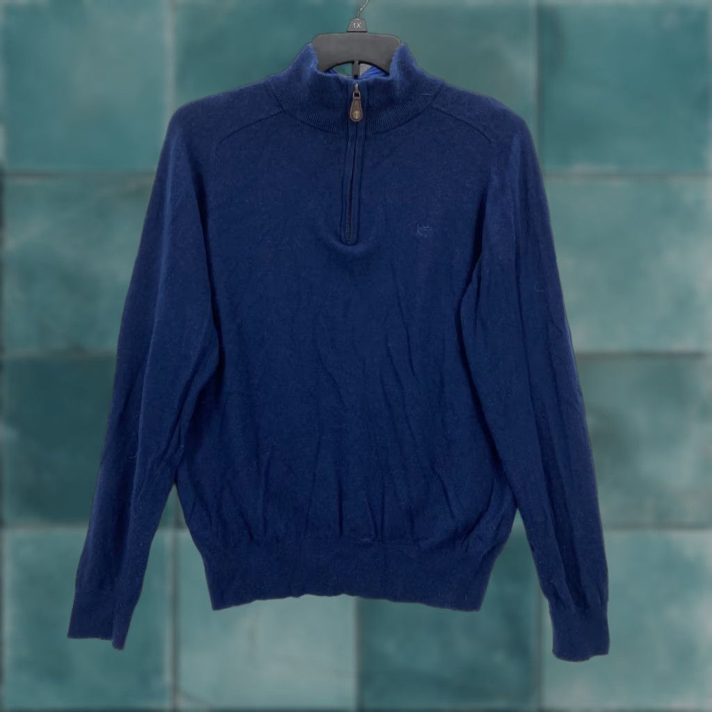 Southern Tide Southern Tide Sweater Mens Blue Medium Half Zip Pullover Wool Alpaca Blend Golf Size US M / EU 48-50 / 2 - 1 Thumbnail