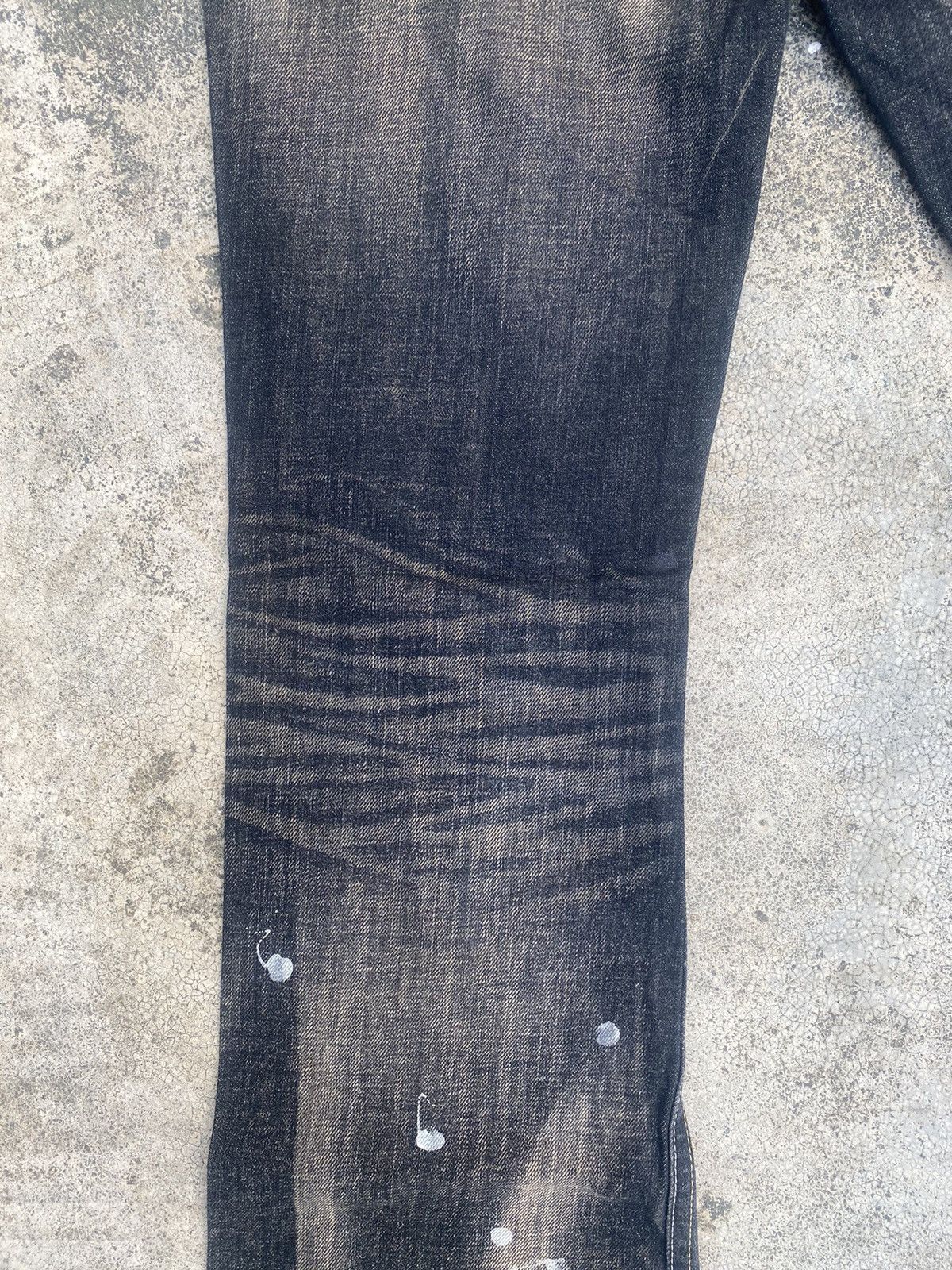If Six Was Nine × Japanese Brand Flare Jeans Varosh Honeycomb Mud Painted Bootcut Size US 32 / EU 48 - 18 Thumbnail