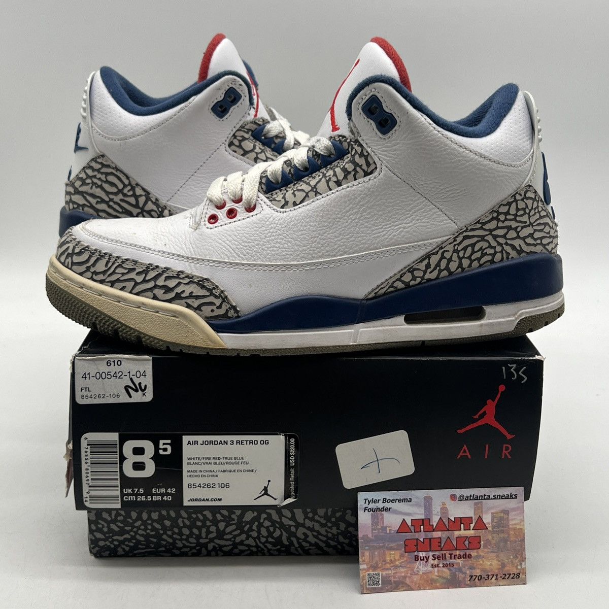 Jordan Brand Air Jordan 3 true blue Size US 8.5 / EU 41-42 - 1 Thumbnail
