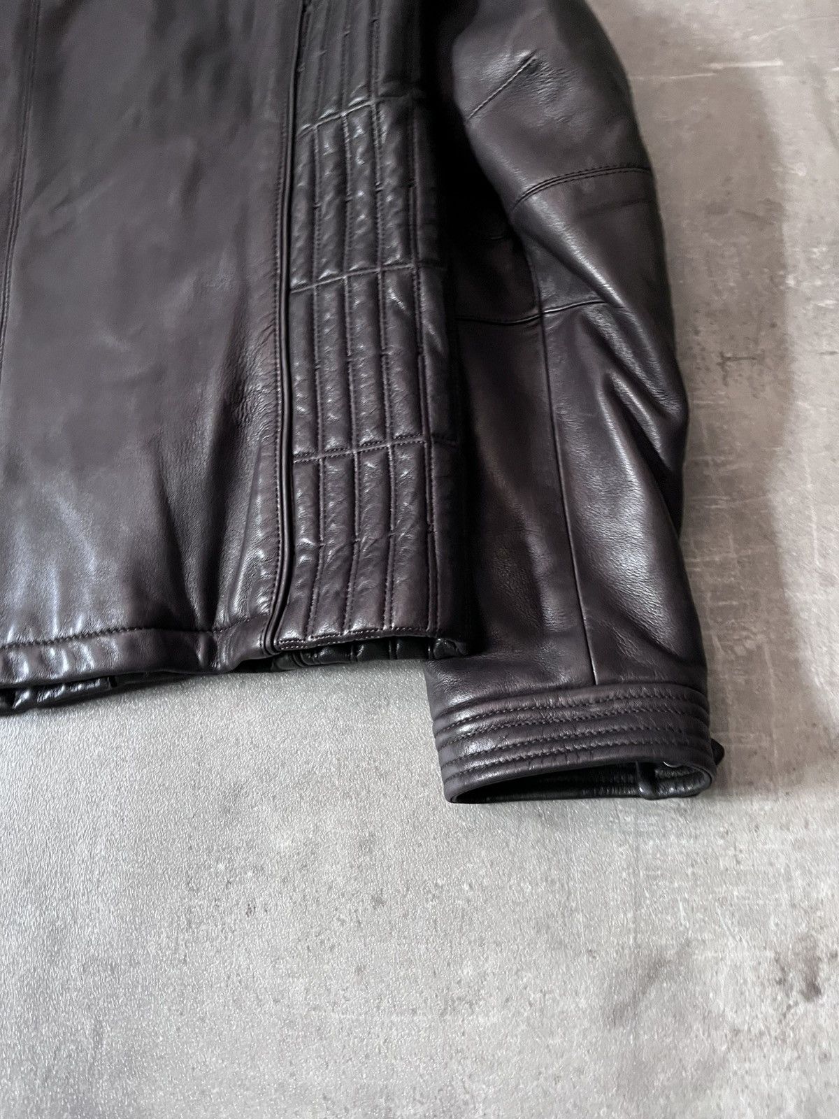 Prada Prada A/W 2007 biker brown leather jacket Size US L / EU 52-54 / 3 - 10 Thumbnail