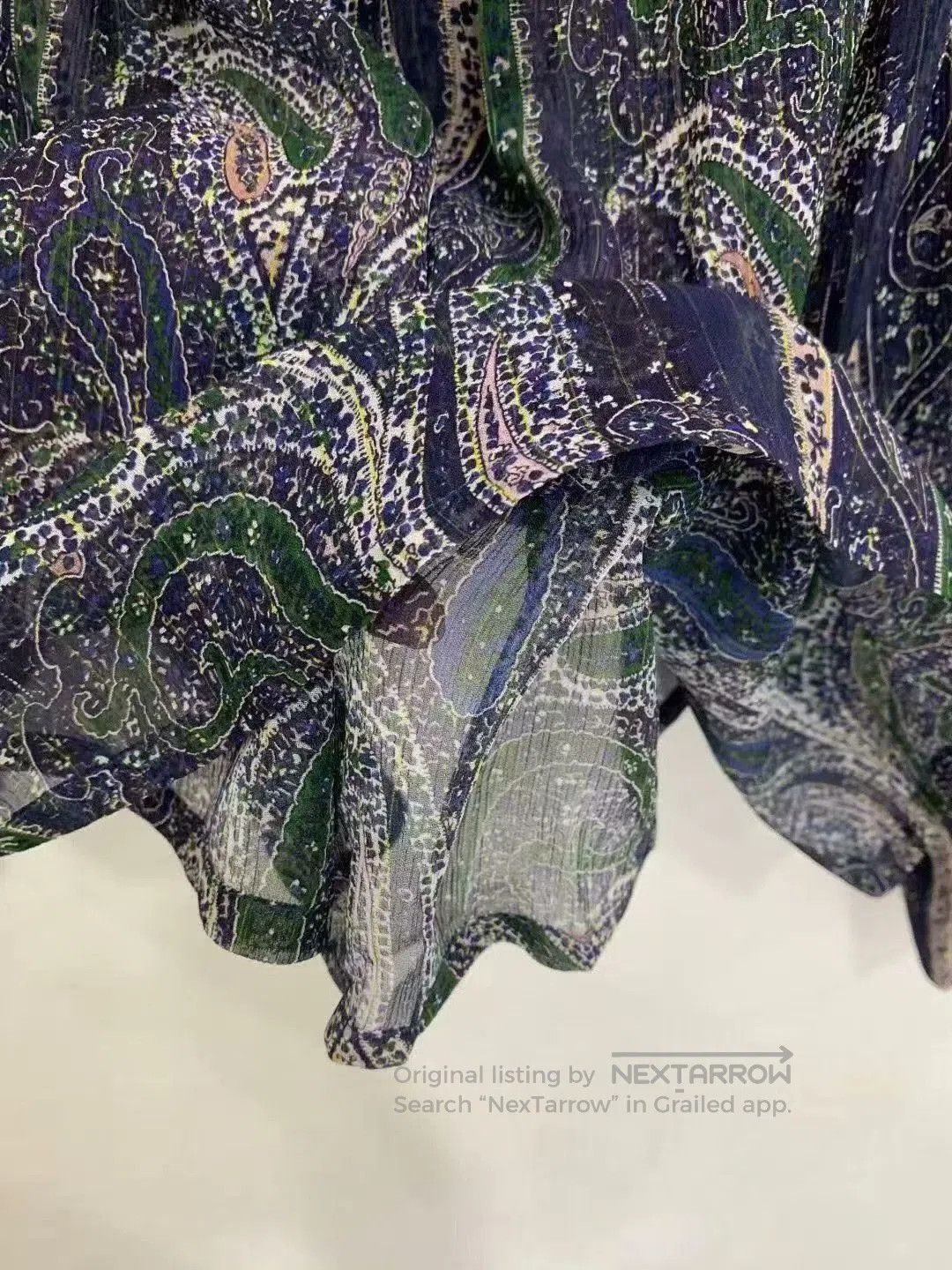 Saint Laurent Paris Saint Laurent Sheer Paisley Print Blouse. Size S / US 4 / IT 40 - 4 Thumbnail