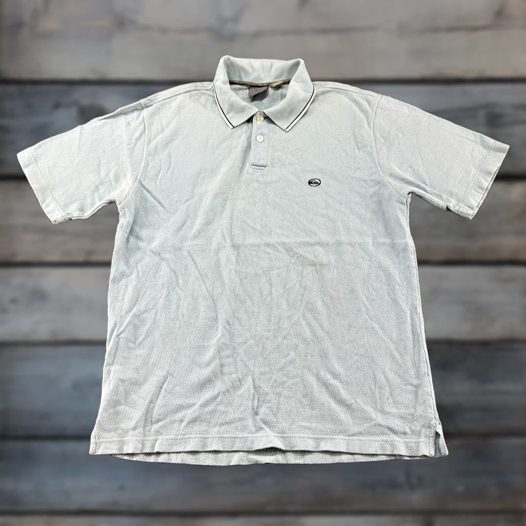 Quiksilver VINTAGE Quiksilver Polo Shirt Mens L Blue Short Sleeve Cotton Textured 90s Y2K Logo Size US L / EU 52-54 / 3 - 1 Thumbnail