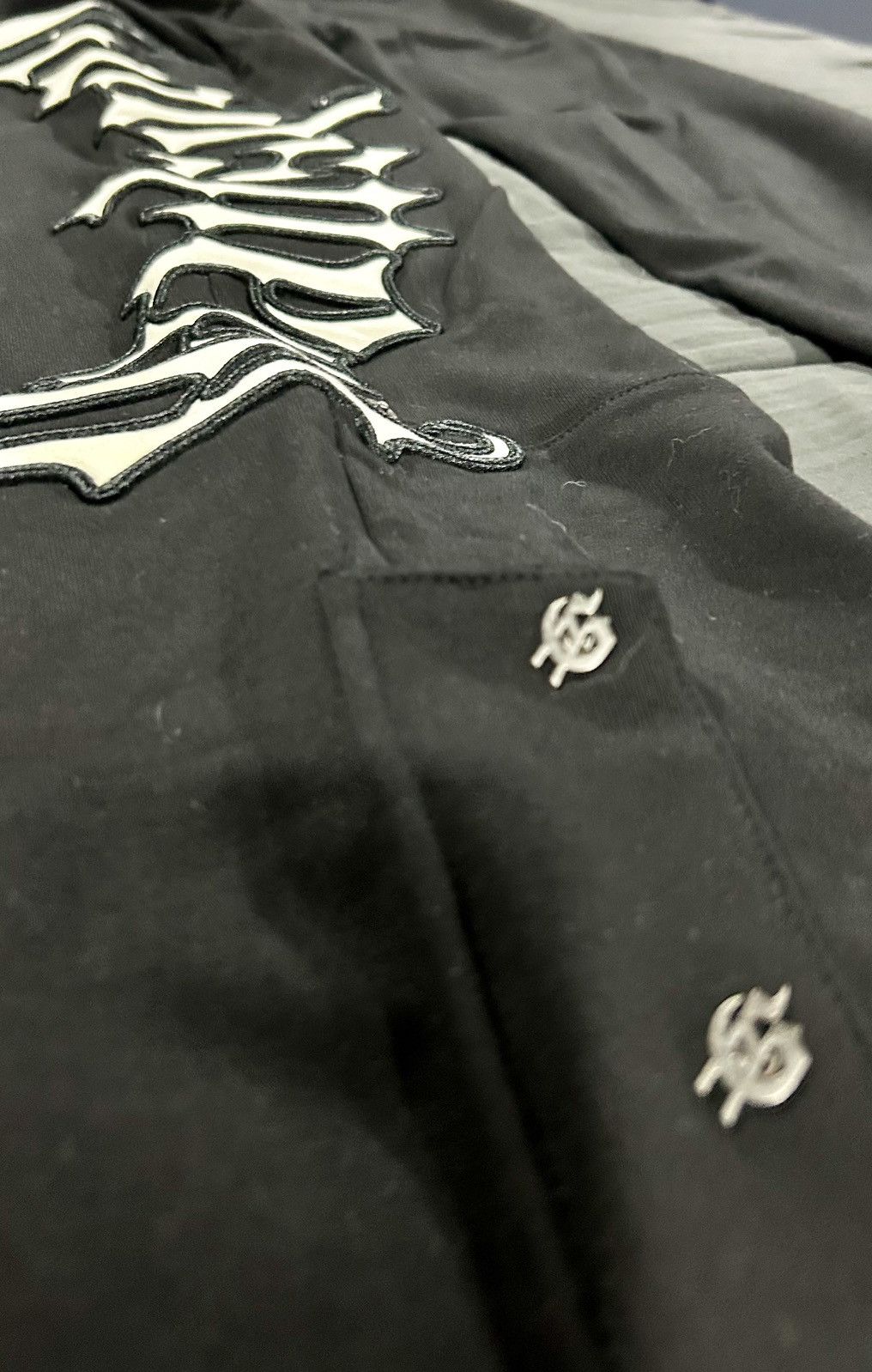 Godspeed Godspeed Mens OG Logo Sweatpants Black/Silver Satin LG Size US 34 / EU 50 - 17 Thumbnail