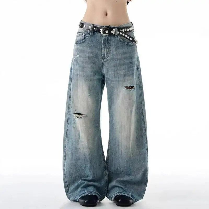 Jean Distressed Vintage Wide Leg Street Jeans Size US 32 / EU 48 - 3 Thumbnail