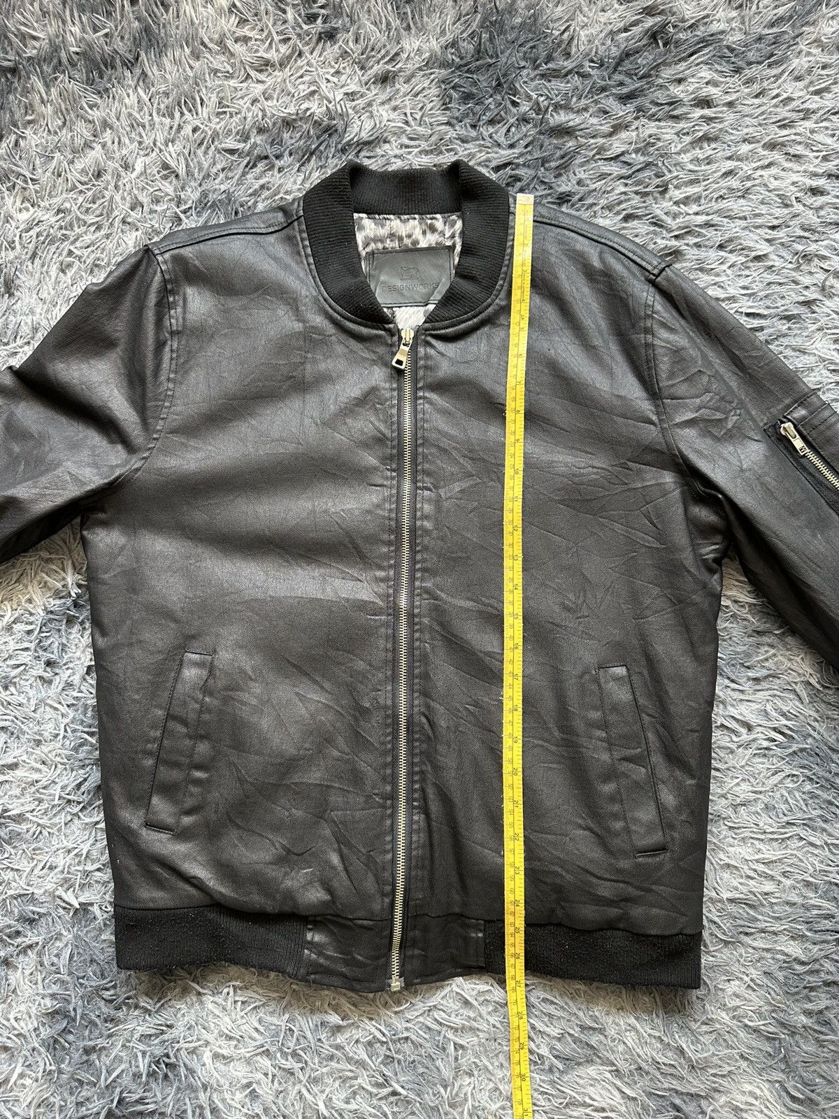 ABAHOUSE 🔥Rare🔥 Designworks coated black bomber jacket Size US L / EU 52-54 / 3 - 21 Thumbnail