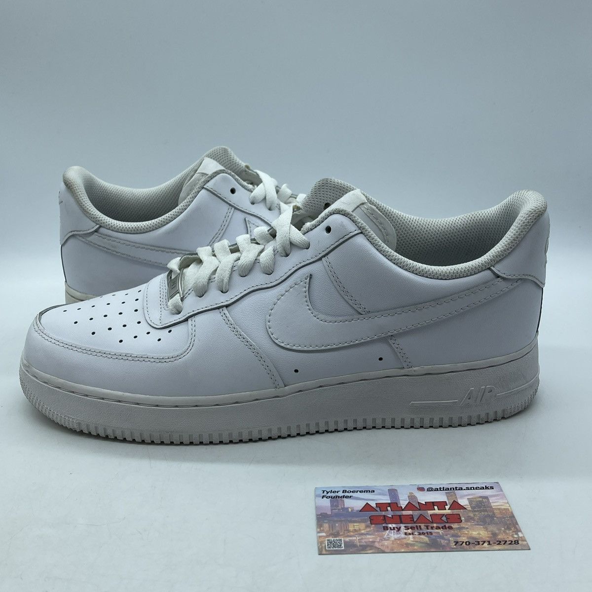 Nike Air Force 1 triple white Size US 11 / EU 44 - 1 Thumbnail