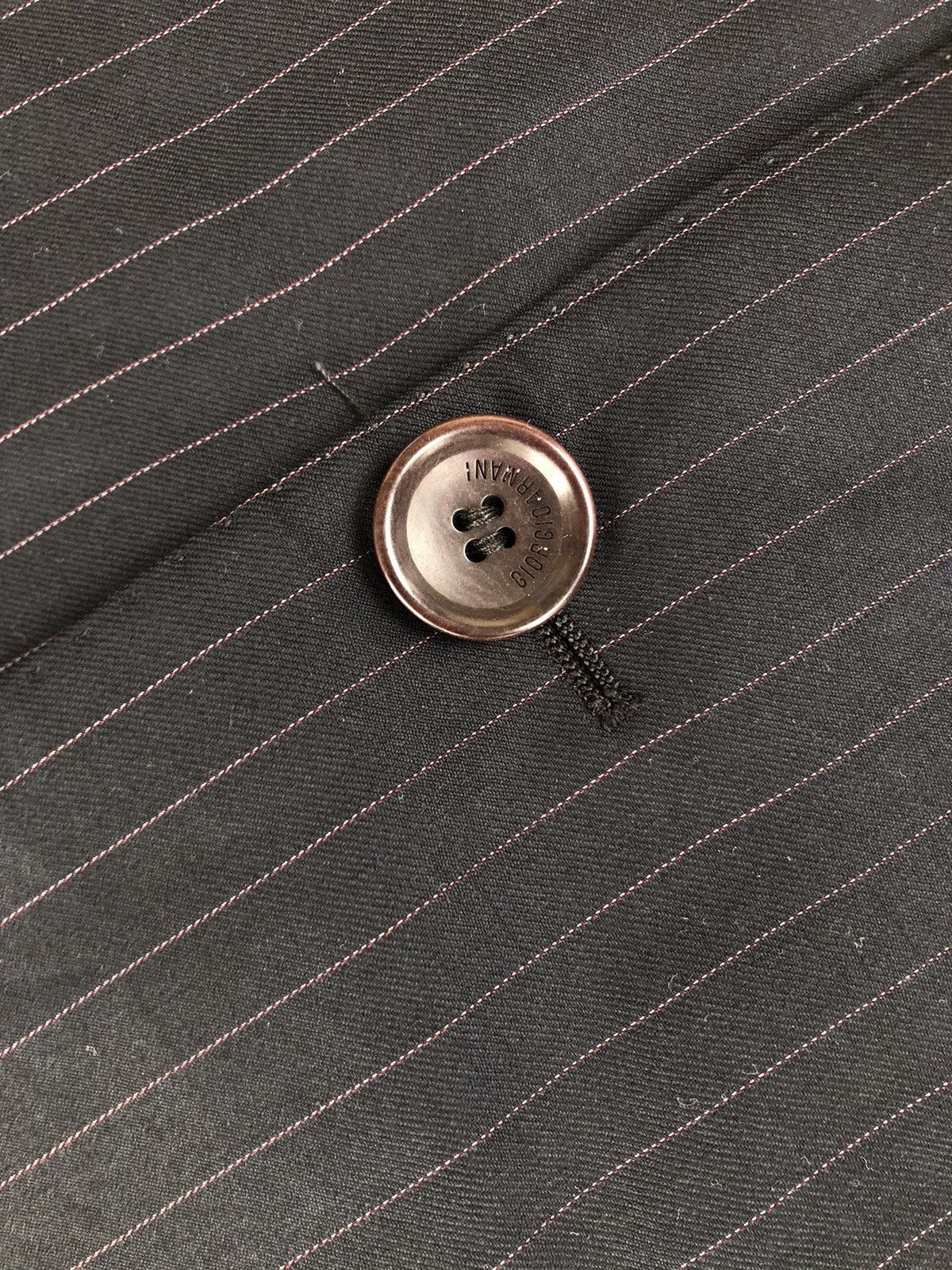 Giorgio Armani 90s Rare Giorgio Armani Striped Black Blazer Size 48R - 5 Thumbnail