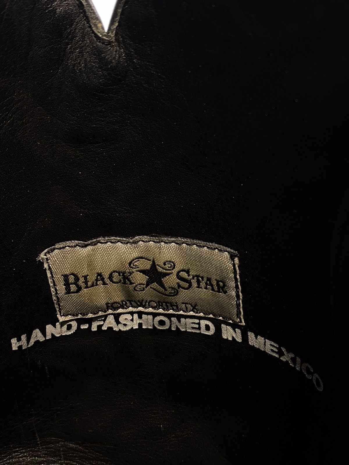 Genuine Leather 🔥 Y2K BLACK STAR COWBOY BOOTS MEXICO STAR EMBROIDERY WESTERN Size US 7 / EU 40 - 21 Thumbnail