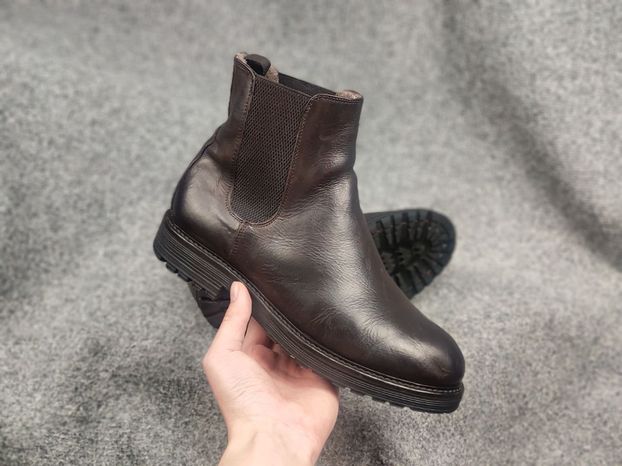 Le Grande Bleu (L.G.B.) St. Moritz Design leather fur chelsea Ankle Pull On Boots Size US 10 / IT 40 - 19 Thumbnail