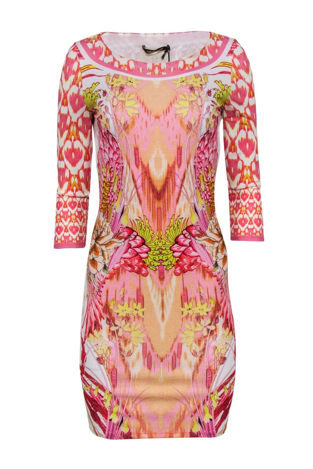 Roberto Cavalli ROBERTO CAVALLI Multicolor Floral Long Sleeve Bodycon Dress Size M / US 6-8 / IT 42-44 - 8 Thumbnail