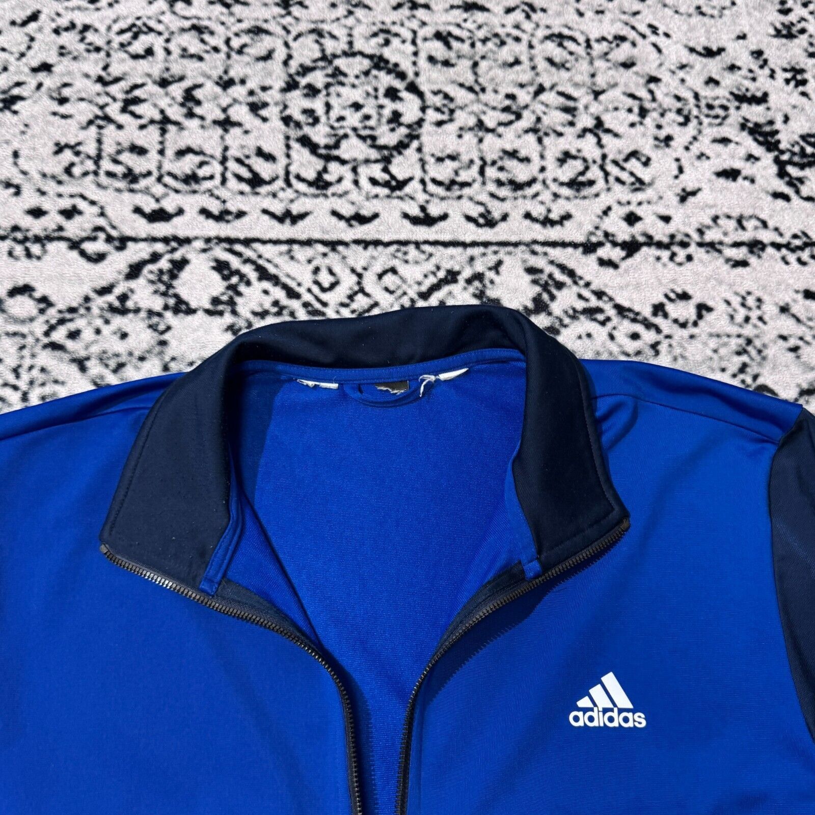 Adidas × Vintage Vintage Adidas Blue Black Polyester Tracksuit Jacket Size XL Size US XL / EU 56 / 4 - 7 Thumbnail