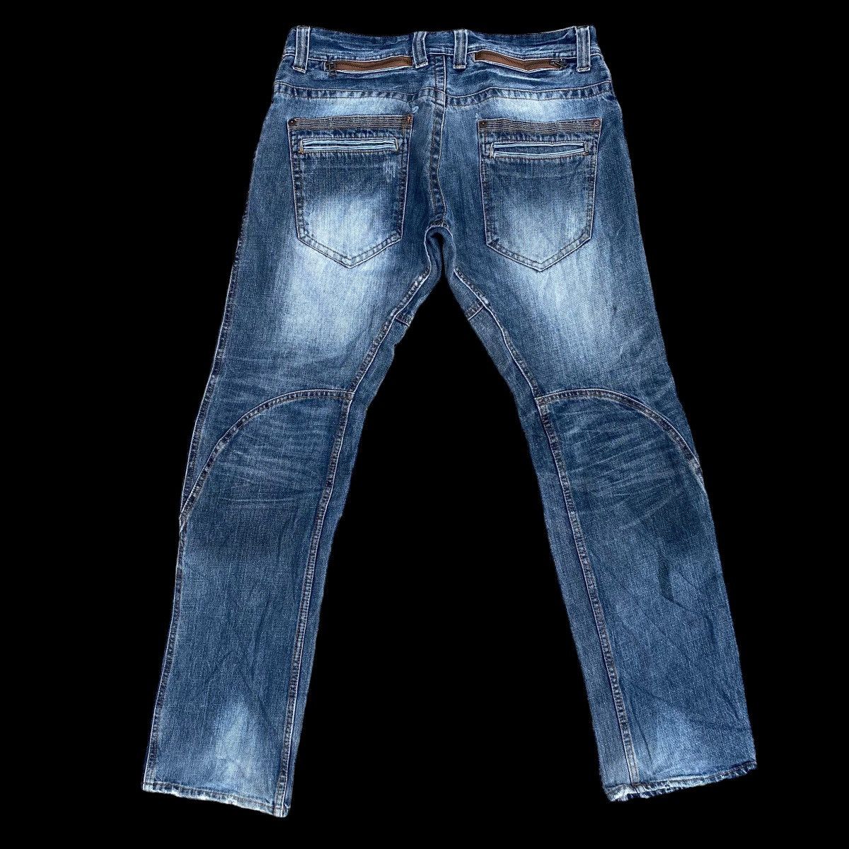 Japanese Brand Multi Pocket Made In Heaven Bondage Faded Blue Denim Jeans Size US 36 / EU 52 - 9 Thumbnail