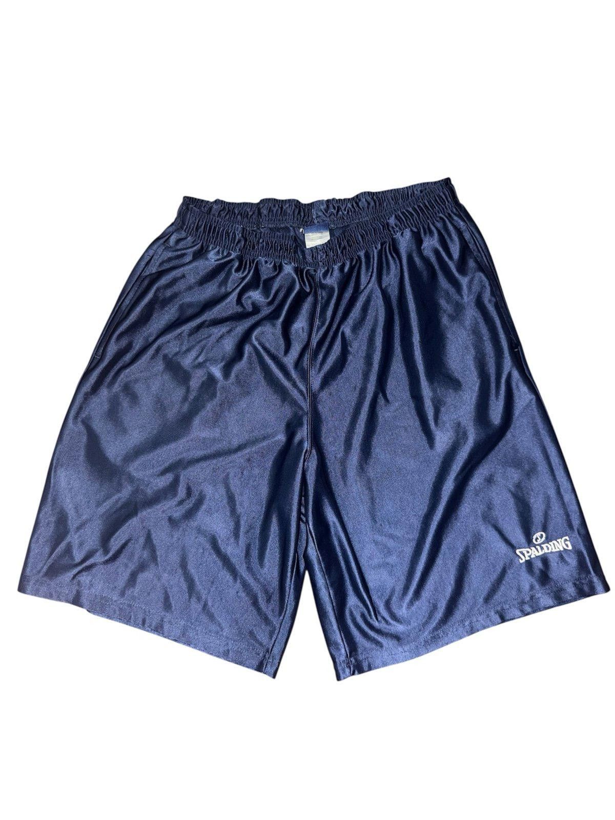 Spalding VTG 90s Spalding Athletic Silky Shiny Shorts Blue Sz L Size US 34 / EU 50 - 1 Thumbnail