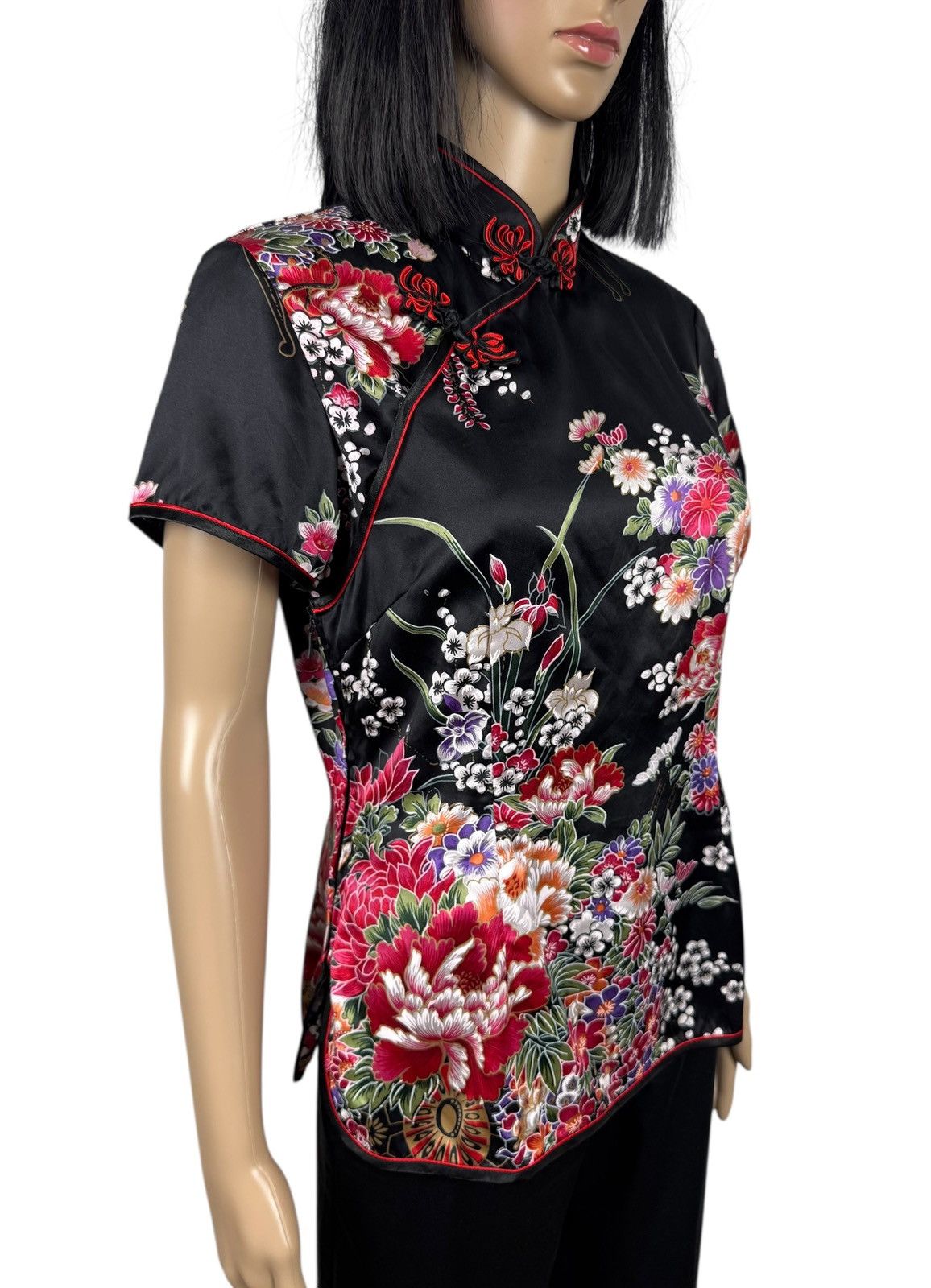 Chinese Laundry × Designer Alex Line Silk Blouse Chinese Native Printed Flowers size L Size L / US 10 / IT 46 - 3 Thumbnail