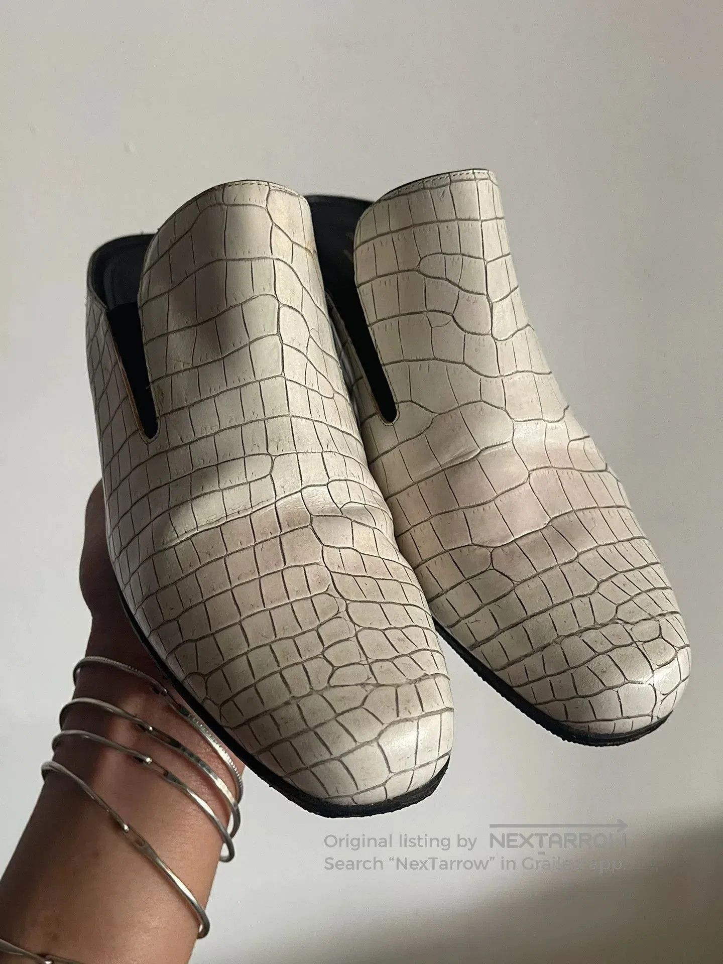 Dries Van Noten Dries Van Noten Beige Croc Patent Mules. Size US 6 / IT 36 - 2 Thumbnail