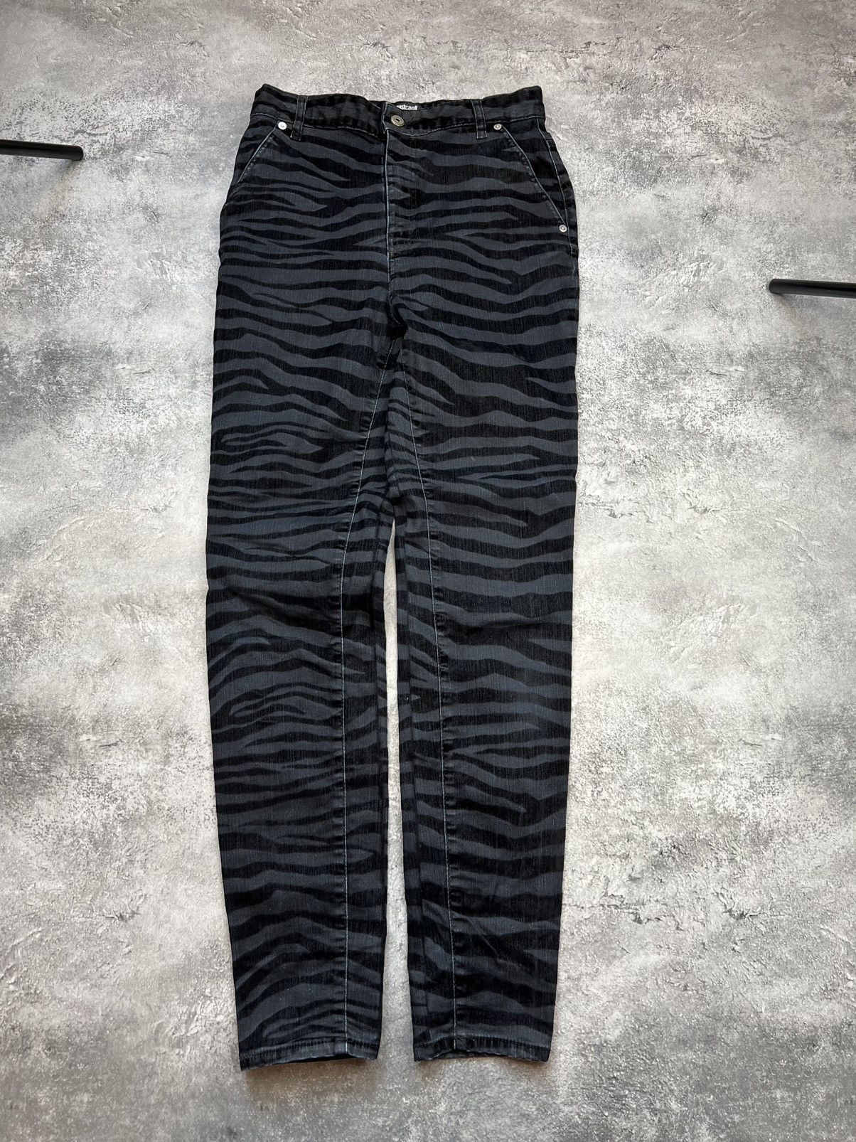 Just Cavalli Just Cavalli Black Striped Pants Womens Zebra Designer Size 27" / US 4 / IT 40 - 2 Thumbnail