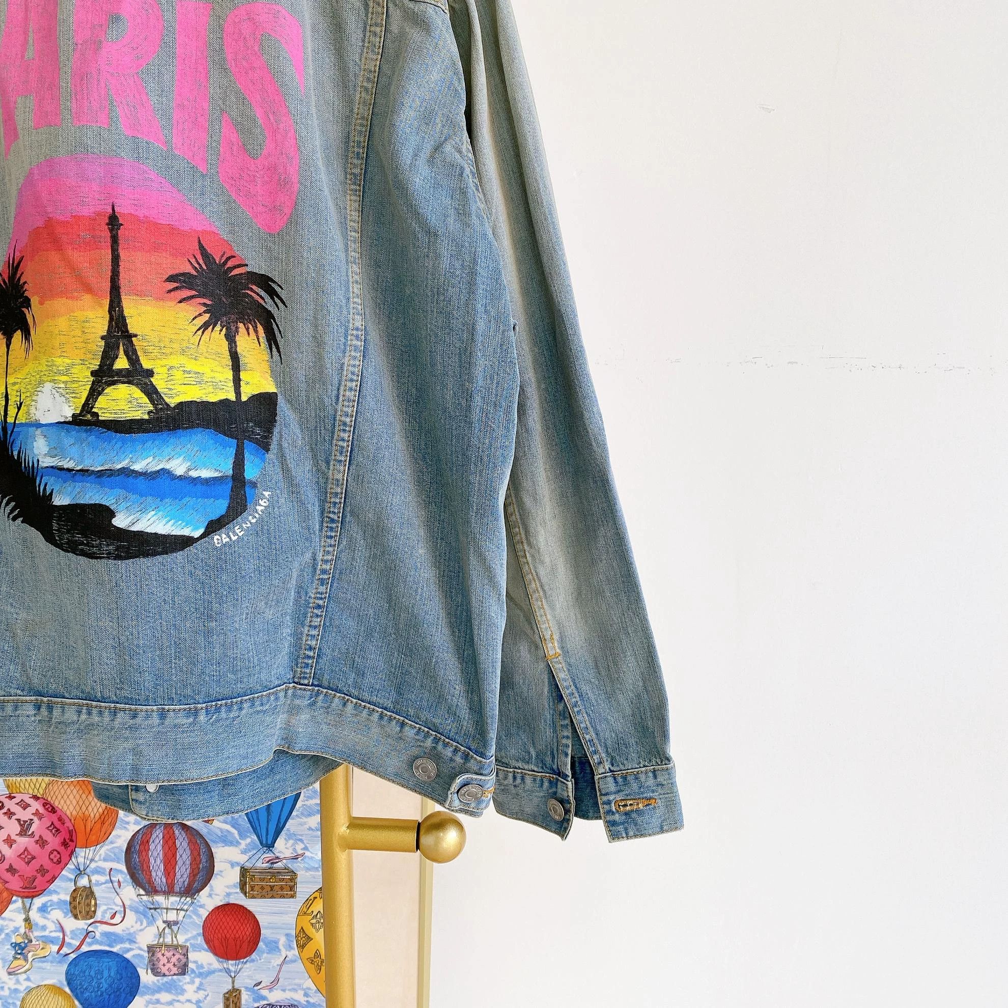 Balenciaga Balenciaga Blue Logo Denim Jacket XS Size US XS / EU 42 / 0 - 6 Thumbnail
