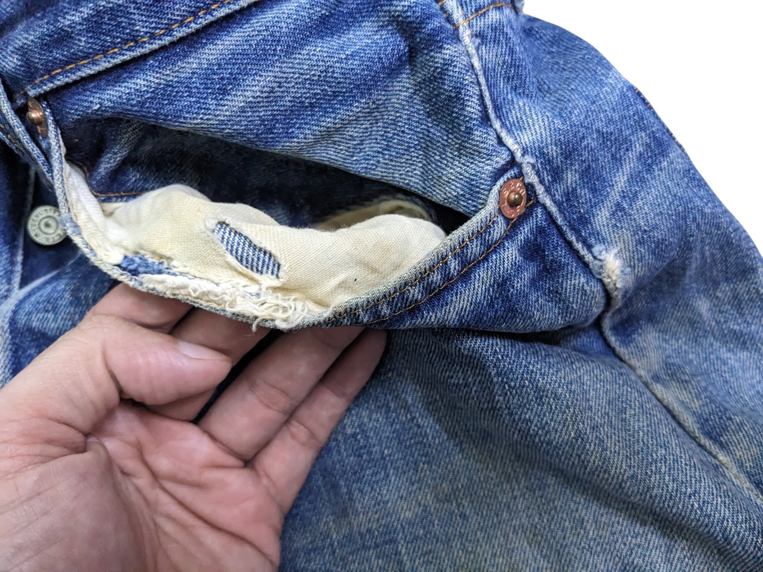 Levi's vintage 90s 501 Levi's 555 Big E Made in Usa selvedge Jeans Size US 31 - 20 Thumbnail