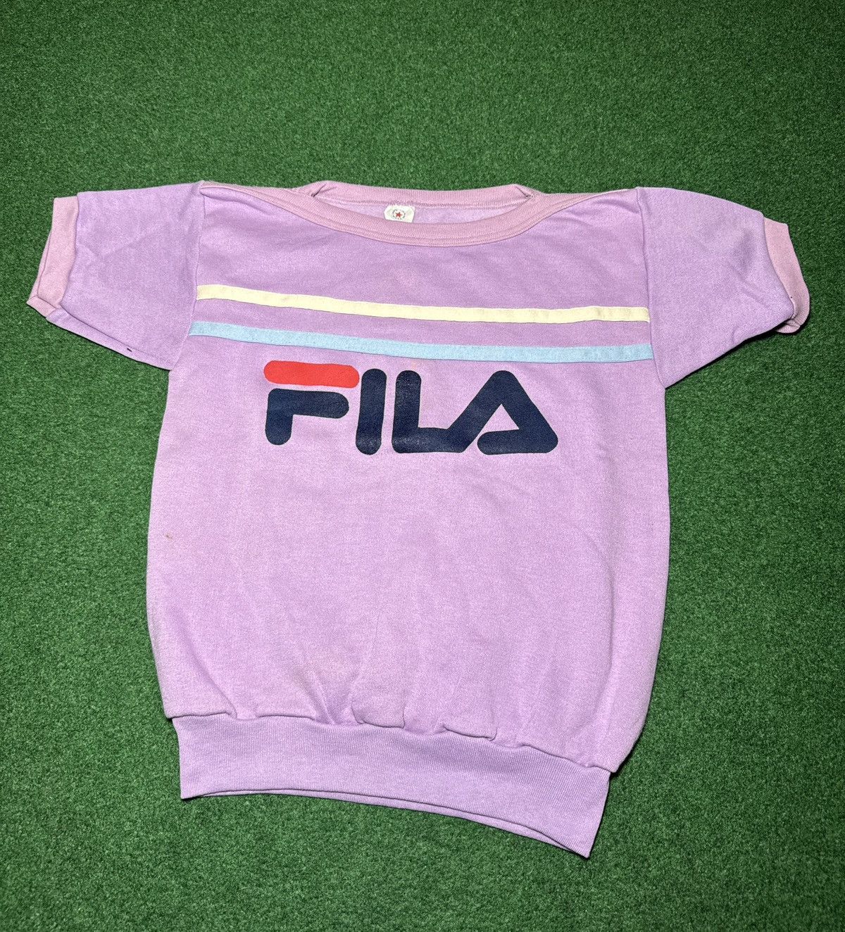 Fila Vintage 80s 90s Fila Logo Retro S/M Short Sleeve Sweatshirt Size S / US 4 / IT 40 - 1 Thumbnail