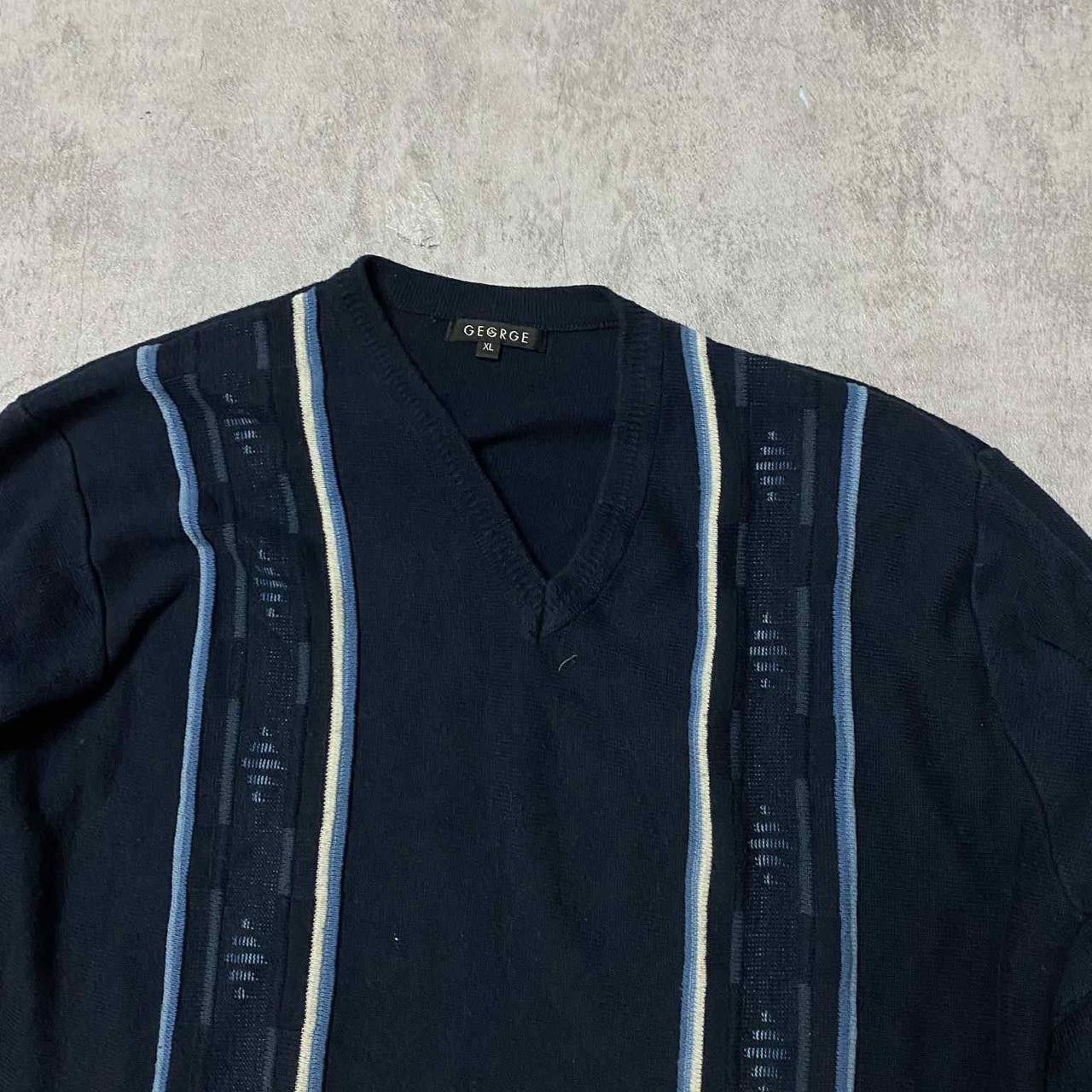 Other Navy blue striped sweater with a retro vibe knitwear Size US XL / EU 56 / 4 - 2 Thumbnail