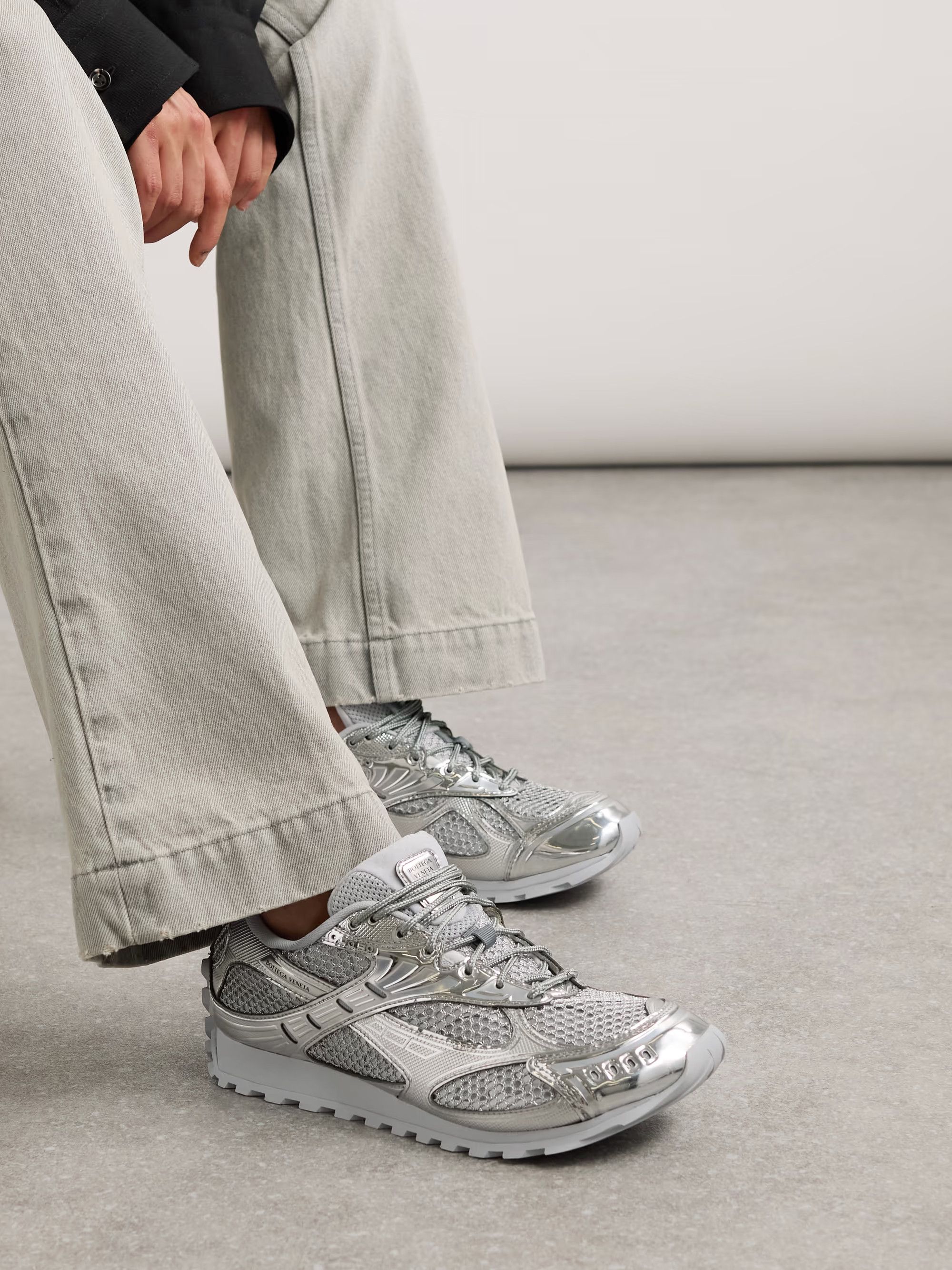 Bottega Veneta BOTTEGA VENETA Orbit silver running sneakers 7 / 37 Size US 7 / IT 37 - 2 Thumbnail