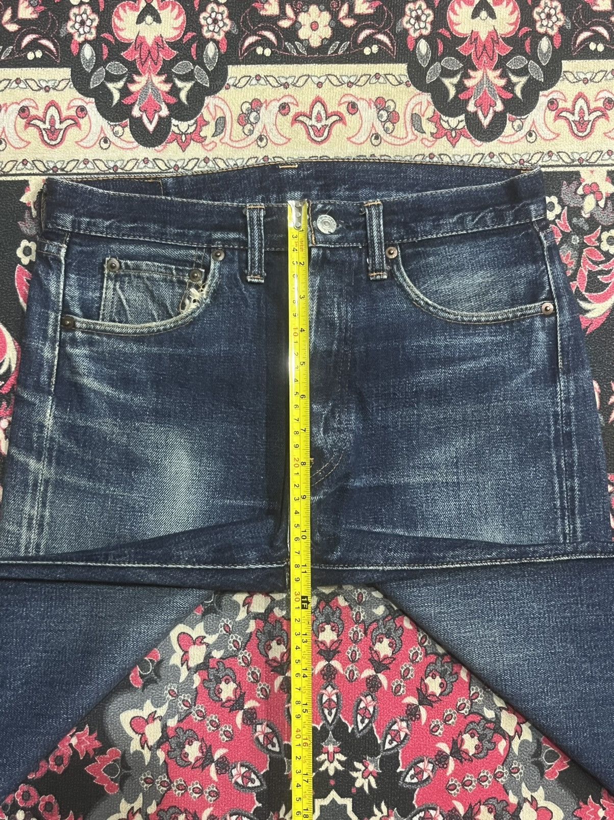 Denime Vintage Denime Blue Faded Washed Distressed Selvedge Jeans Size US 30 / EU 46 - 17 Thumbnail