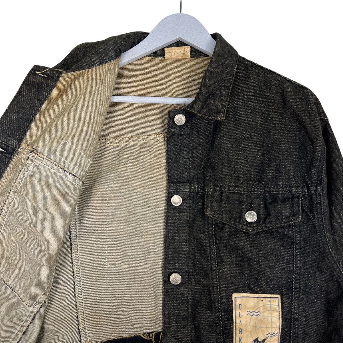 Japanese Brand 🔥 VINTAGE CLARK CUT OFF DENIM JACKET MADE IN ITALY Size US S / EU 44-46 / 1 - 10 Thumbnail