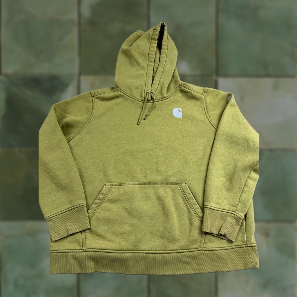 Carhartt Carhartt Hoodie Womens 2X Green Relaxed Fit Pullover Fleece Sweatshirt Logo Size XXL / US 16-18 / IT 52-54 - 1 Thumbnail