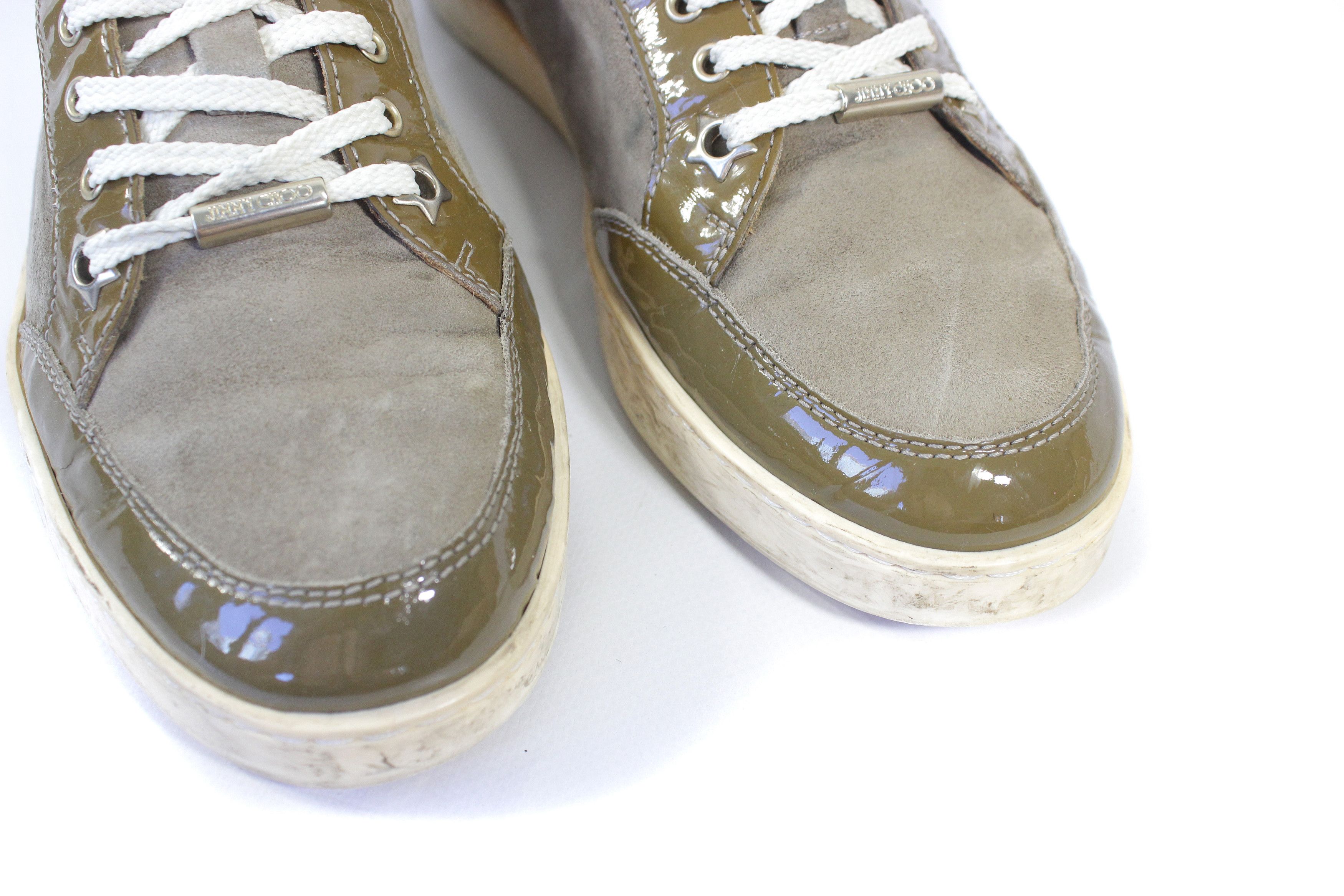 Jimmy Choo Patent Leather Suede Low Sneakers Size US 8.5 / IT 38.5 - 5 Thumbnail
