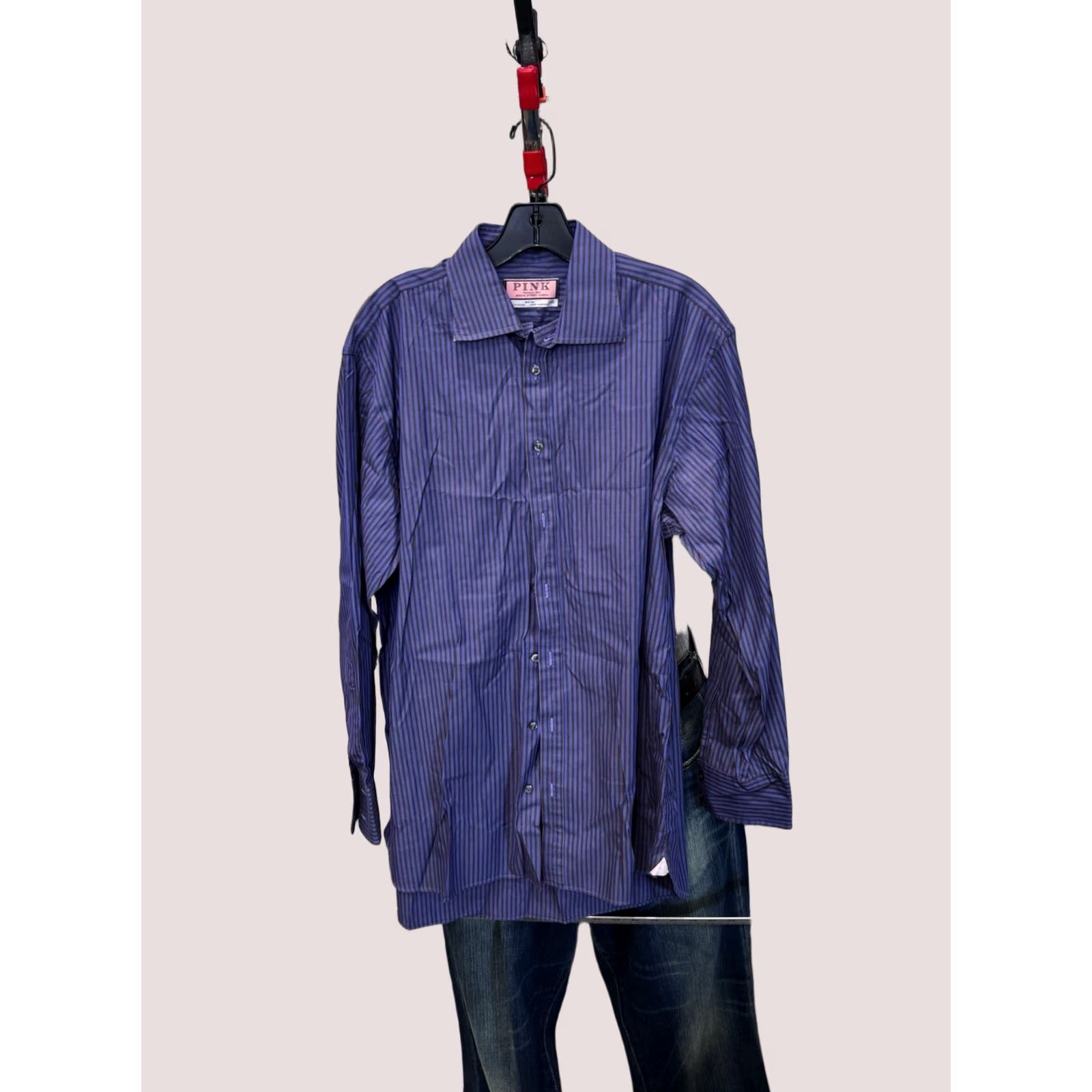 Pinko Thomas Pink Bold Shirt Large L 16 x 34.5 Multicolor Men Short Sleeve Size US L / EU 52-54 / 3 - 1 Thumbnail