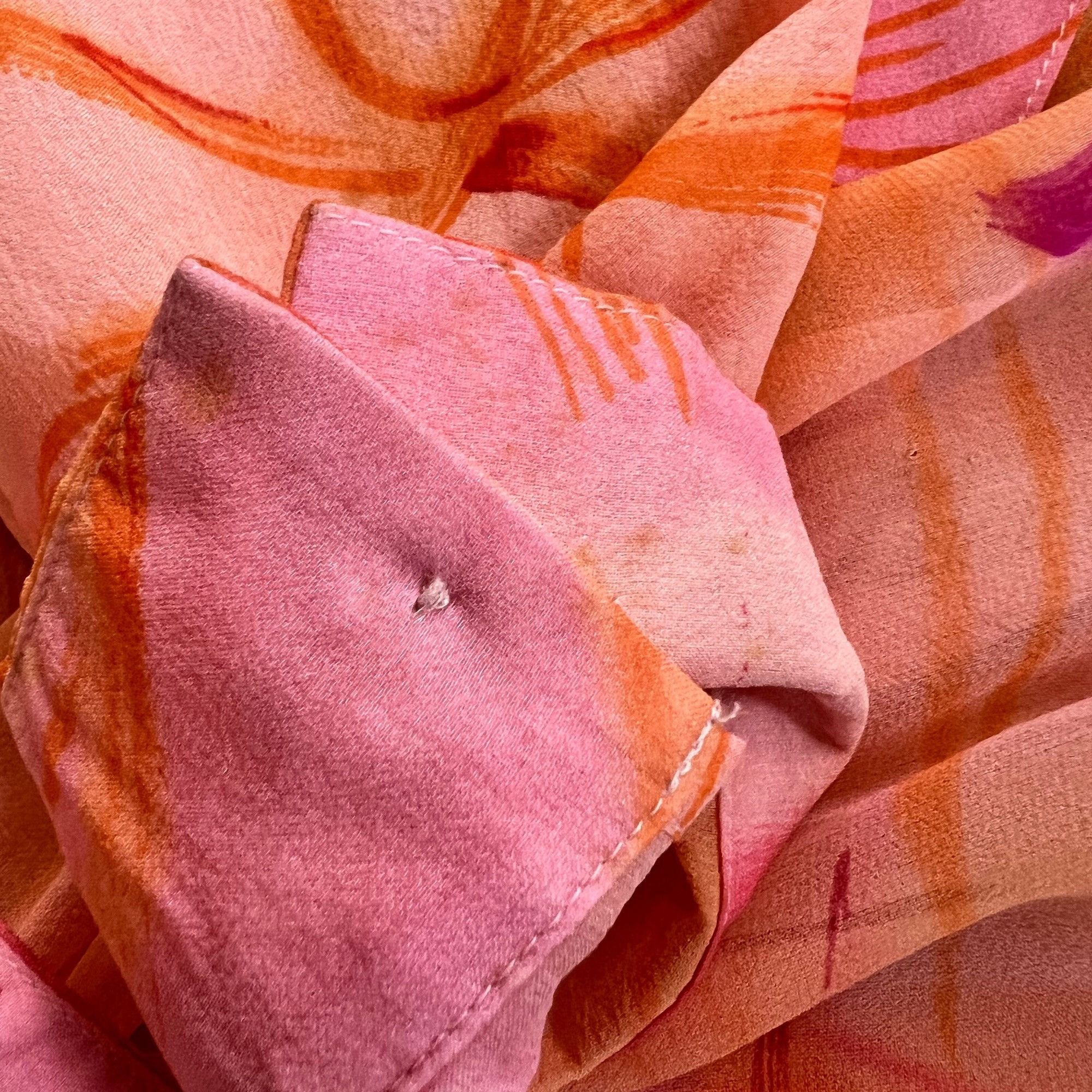 Vintage Vintage Tess 100% Silk Neon Floral Semi-Sheer Blouse M Size M / US 6-8 / IT 42-44 - 4 Thumbnail