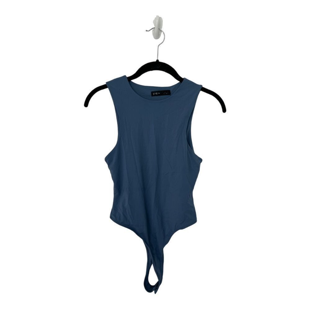 Shein SHEIN Blue Sleeveless Bodysuit Size S Stretch Scoop Neck One Size S / US 4 / IT 40 - 1 Thumbnail