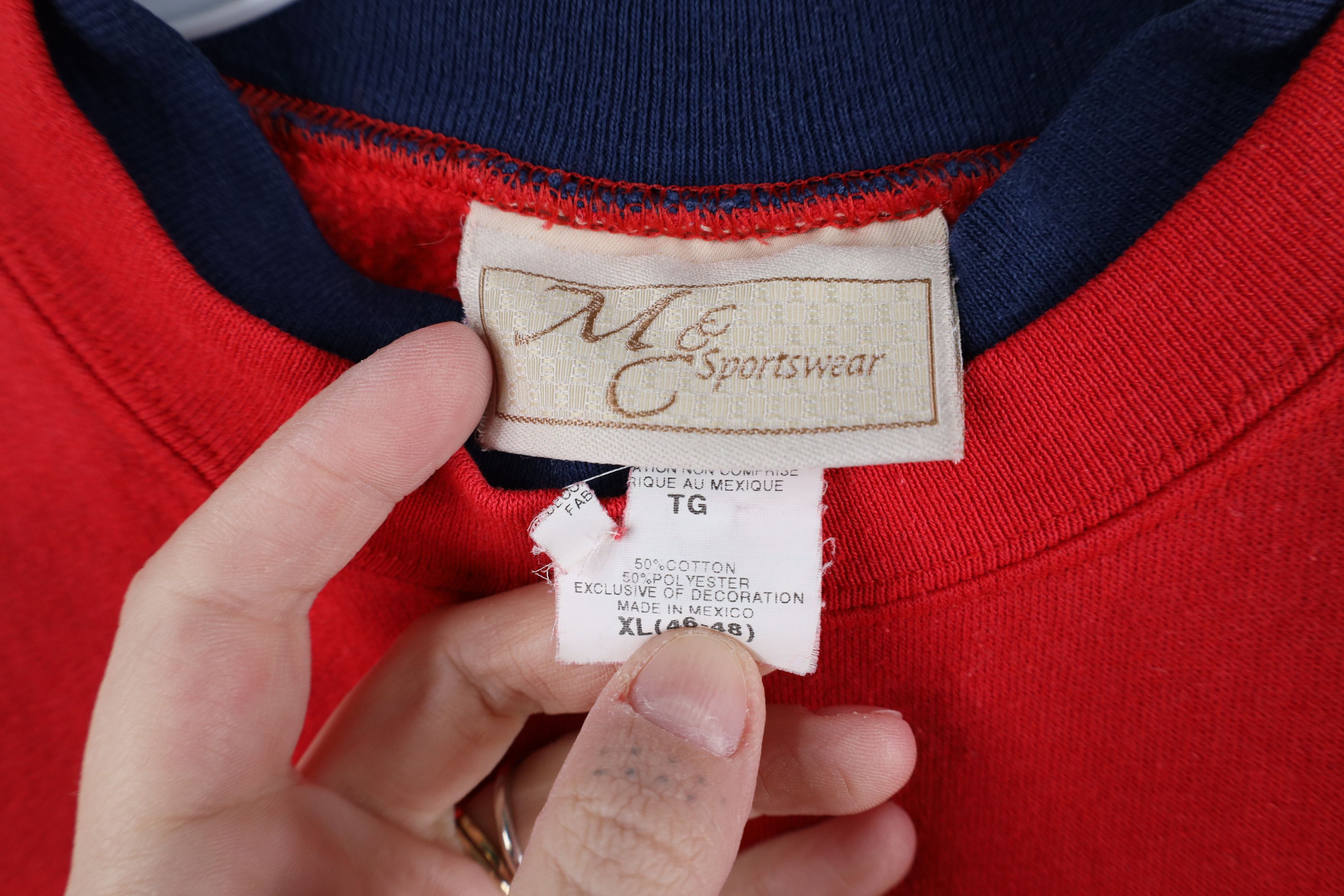 Vintage Vintage 90s Streetwear Must Love Cats Sweatshirt Red Size XL / US 12-14 / IT 48-50 - 9 Thumbnail