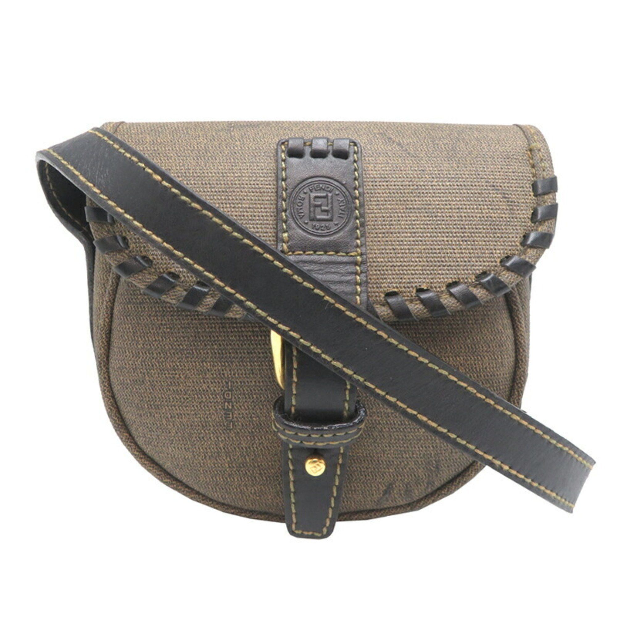 Fendi Mini Shoulder Bag Women's Pvc Brown