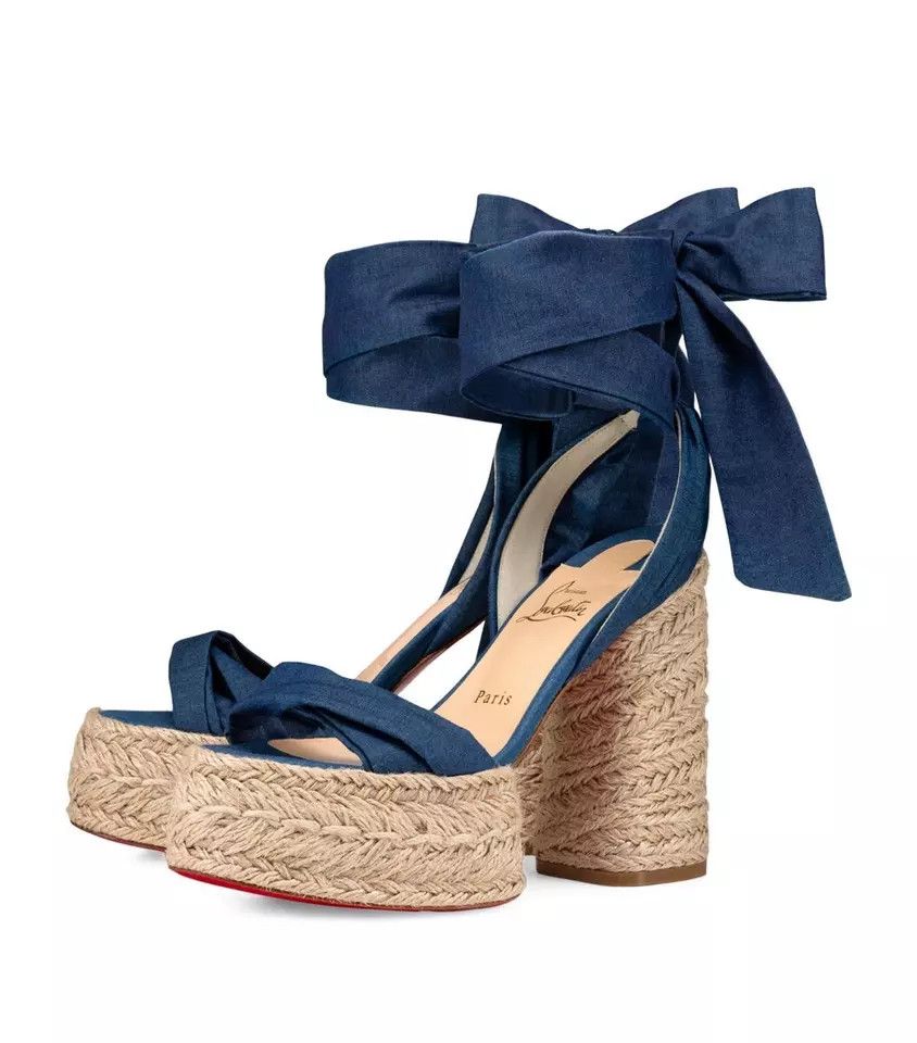 Christian Louboutin o1s1wg110924 Mariza Du Heeled in Blue Size US 8 / IT 38 - 2 Thumbnail