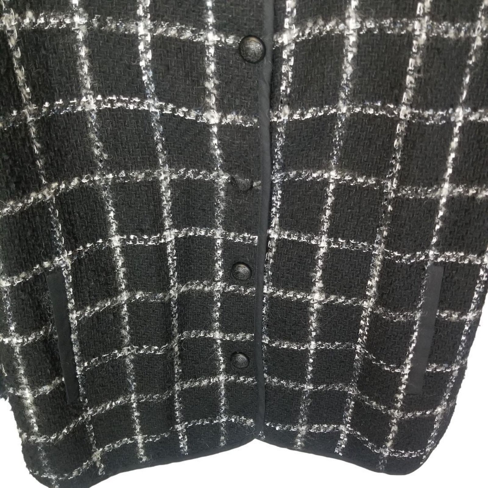 Elie Tahari T Tahari Womens Wool Blend Tweed Jacket Button Up Size 12 Size XL / US 12-14 / IT 48-50 - 3 Thumbnail