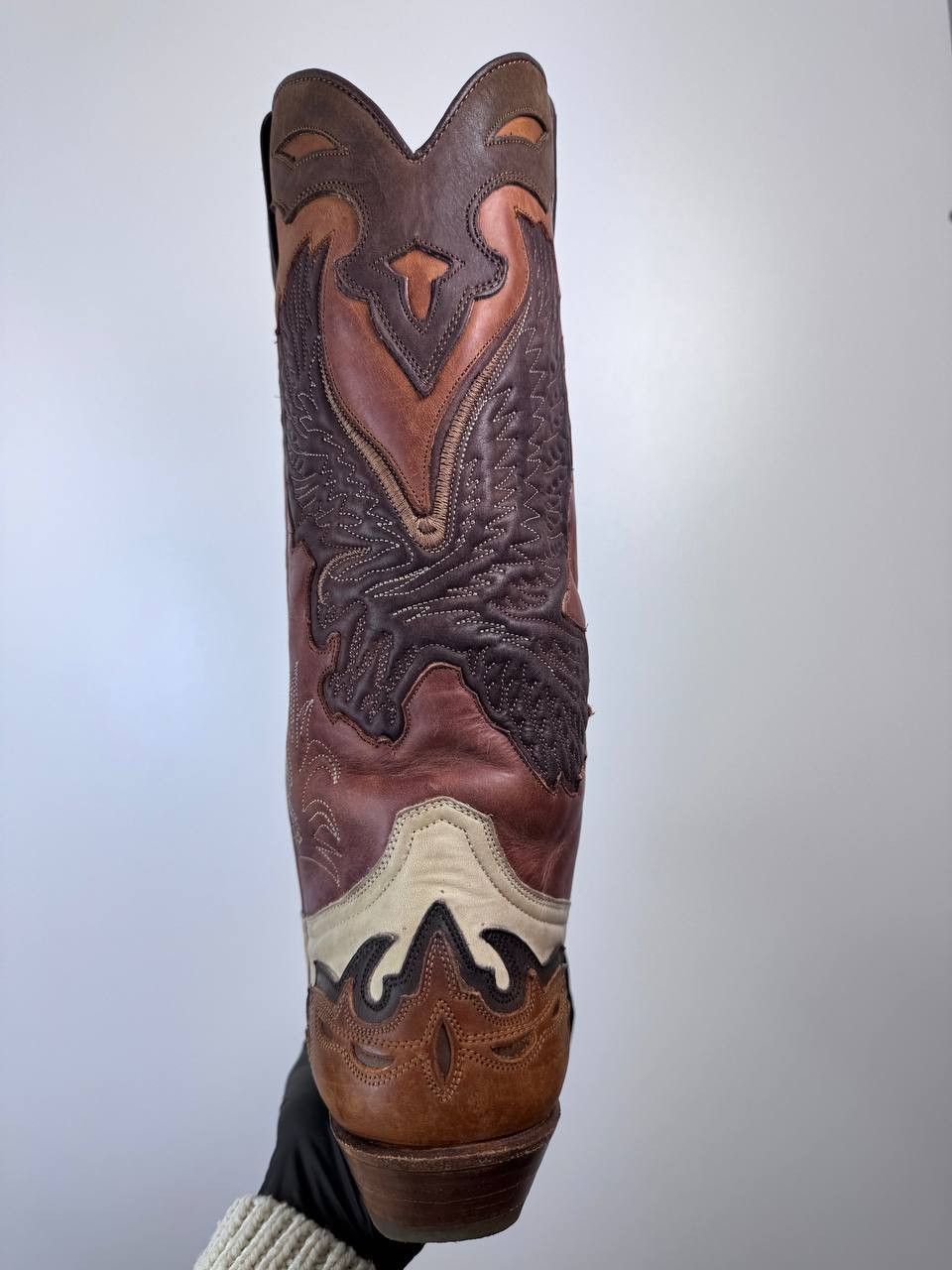 Sancho Boots Sancho Cowboy Boots Leather Western Brown Beige Mens Size 39 Size US 6 / EU 39 - 4 Thumbnail