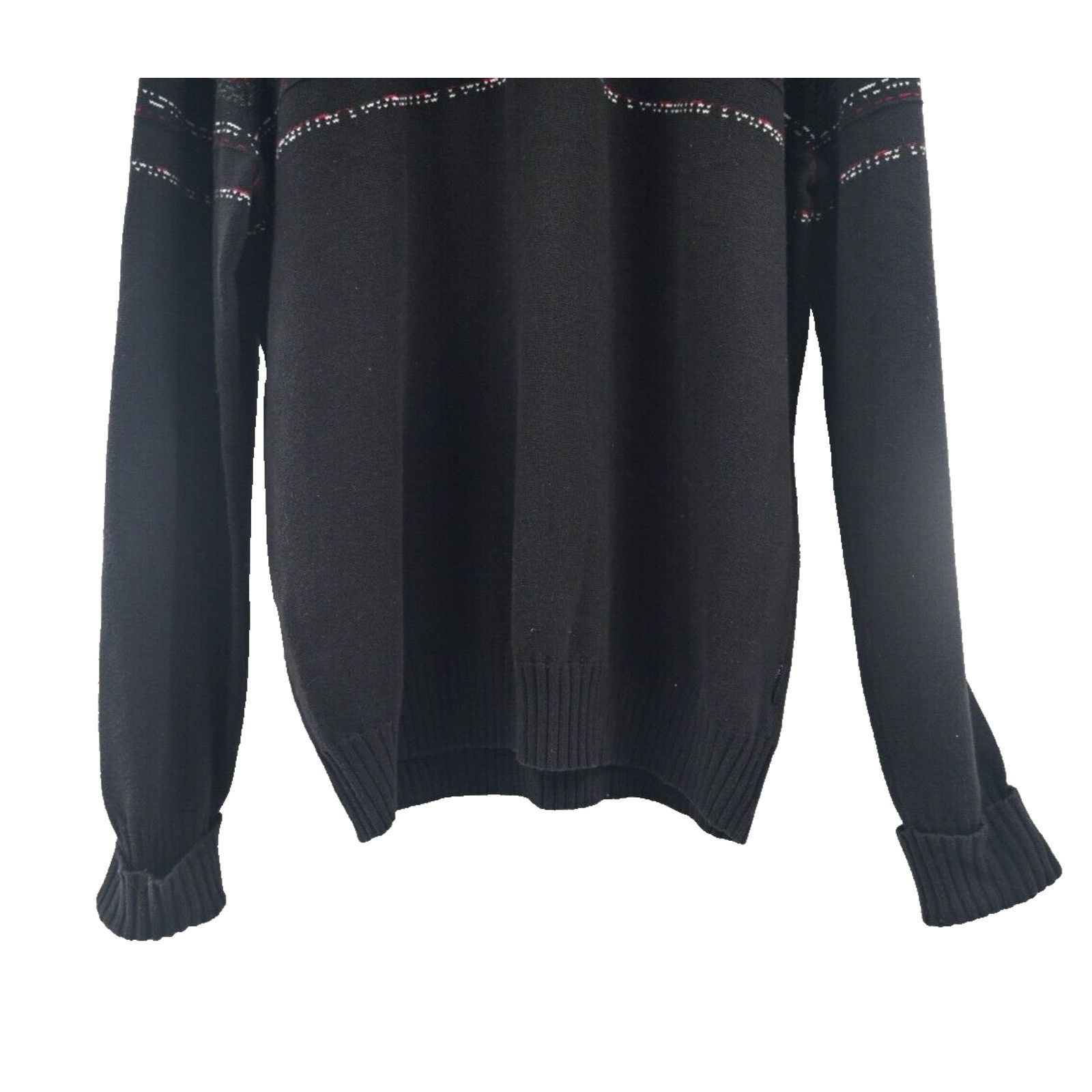 Calvin Klein Vintage Calvin Klein Black Pattern Sweater Button Collar L Size US L / EU 52-54 / 3 - 3 Thumbnail