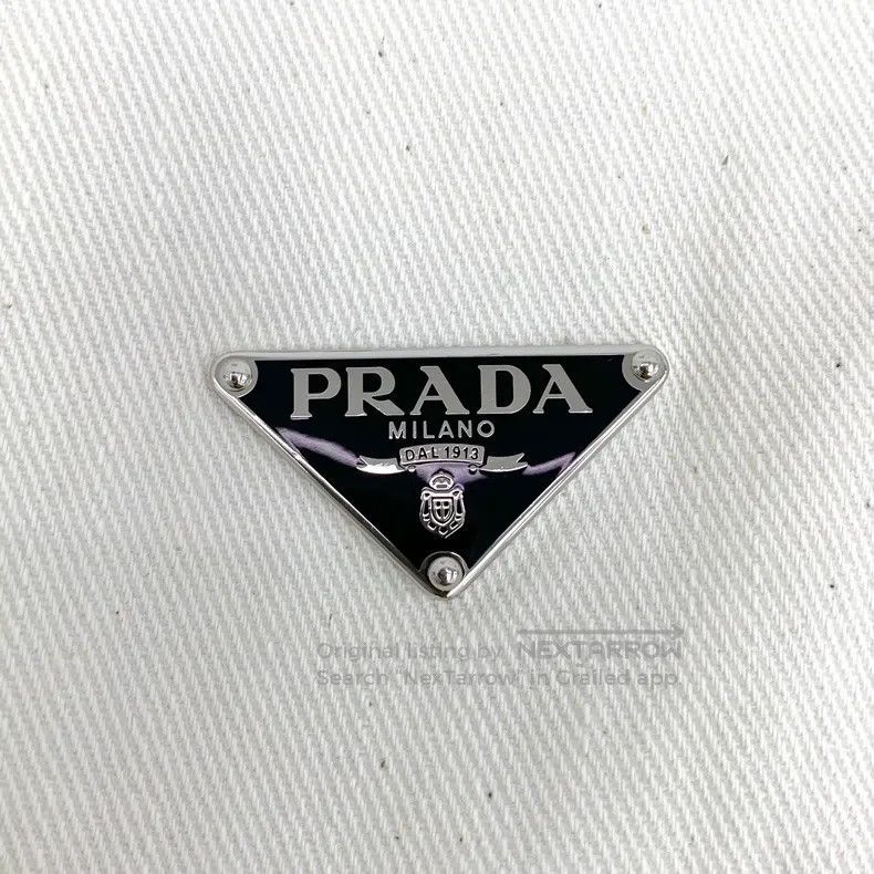 Prada Prada 23 beige triangle standard cotton lapel zipper long- Size US L / EU 52-54 / 3 - 5 Thumbnail