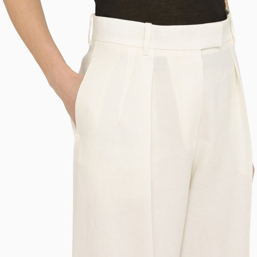 The Row o1d2blof1024 Linen Wide Trouser in White Size 27" / US 4 / IT 40 - 4 Thumbnail